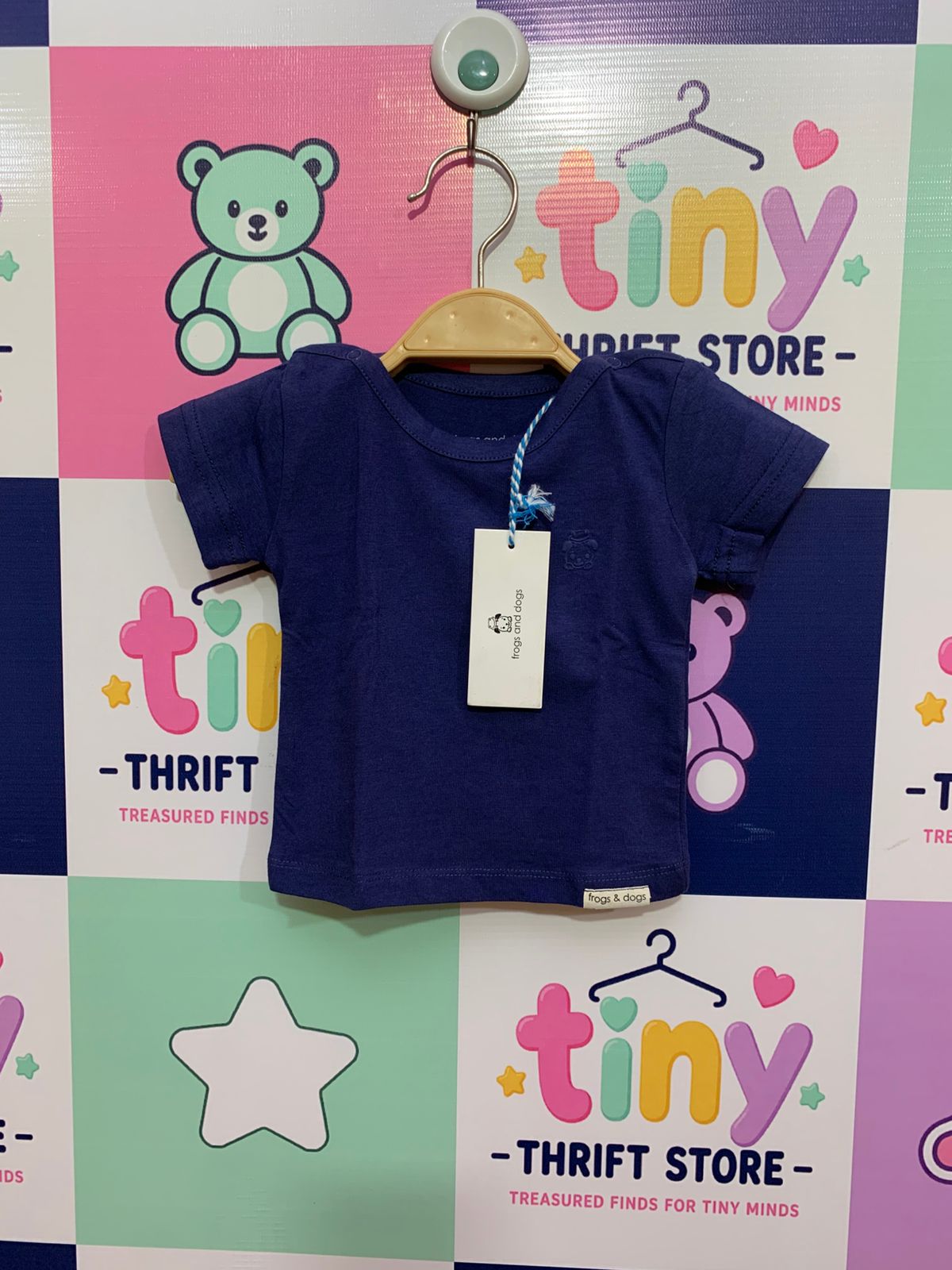 Frogs and Dogs Navy Blue Infant Tee - Size 56 (New with Tags) AB1