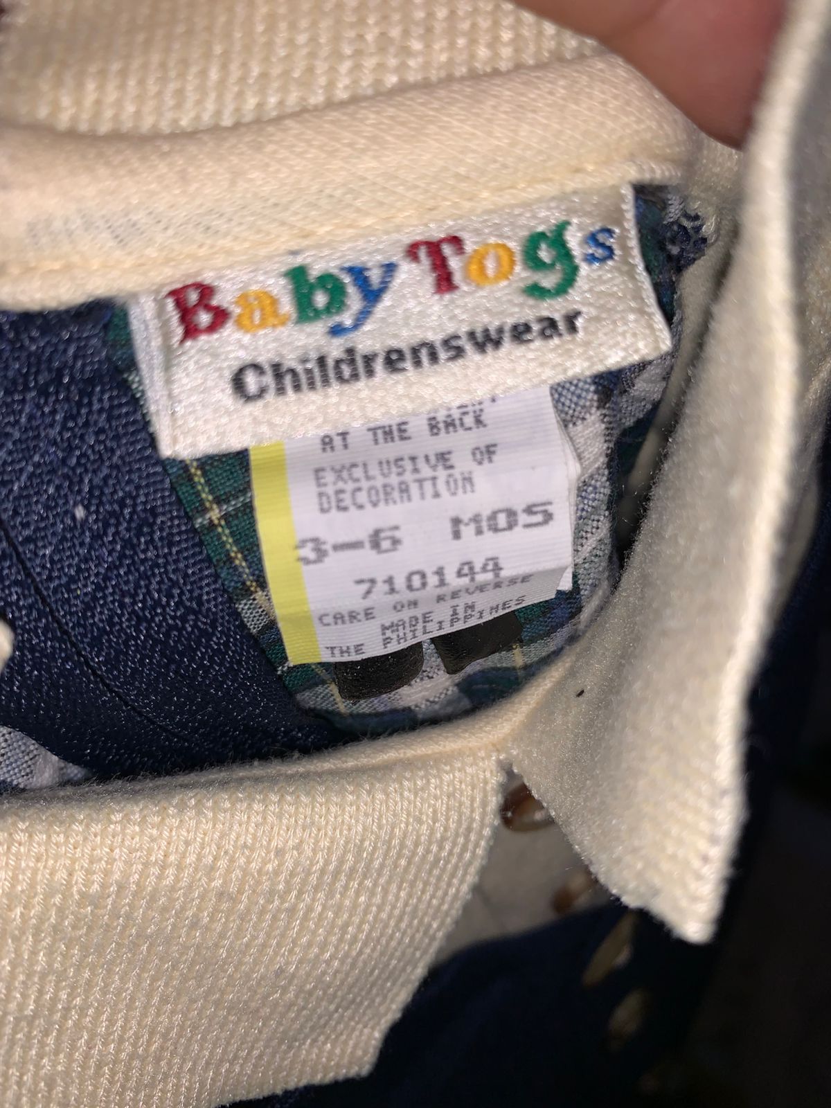 Vintage Baby Togs "Country Club" 2-Piece Style Romper – Navy & Green Plaid (3-6 Months) AB1