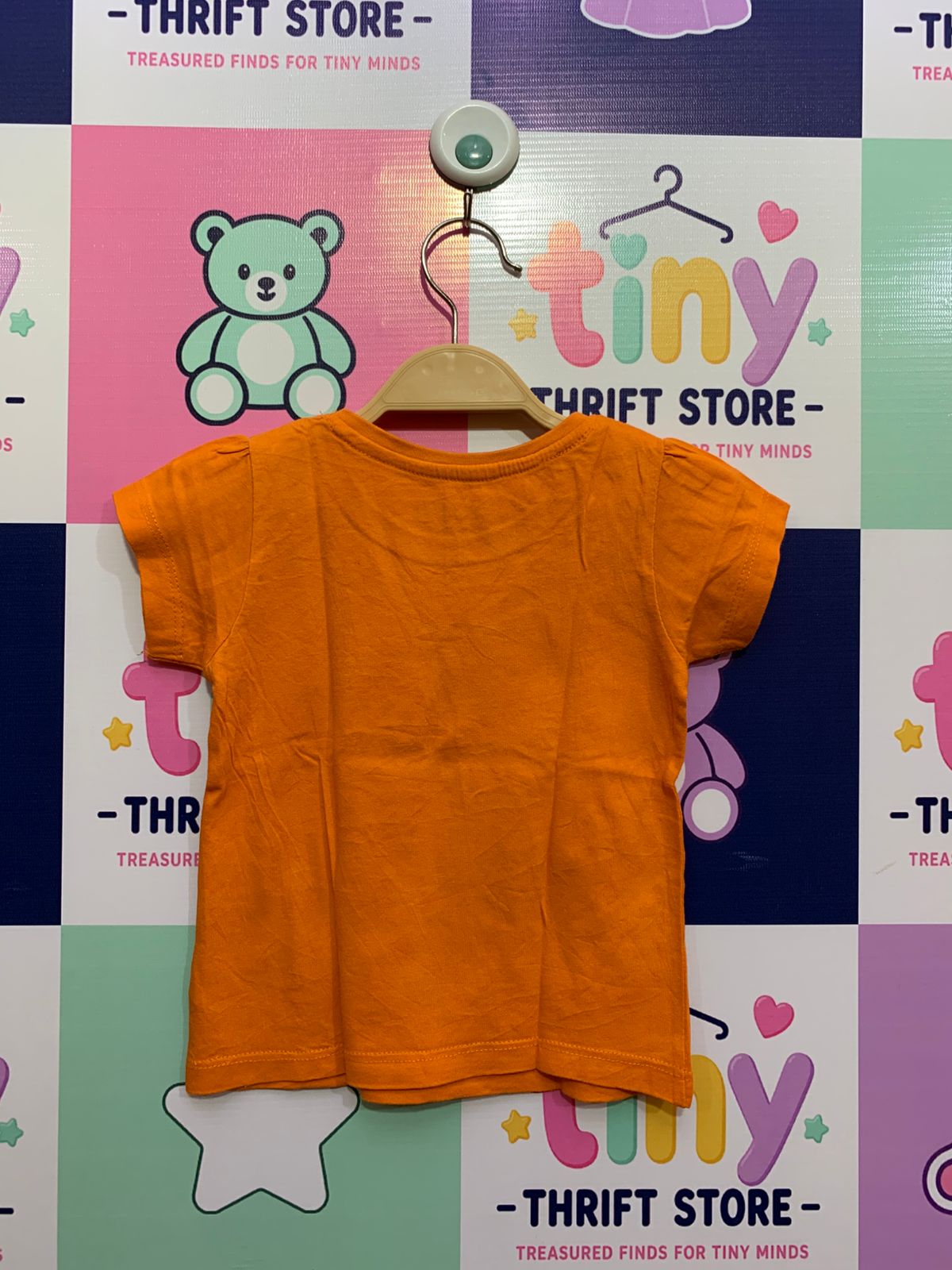 Primark Cares Girls' Orange Graphic Tee - "Today I Am A Princess" (9-12 Months) AB1