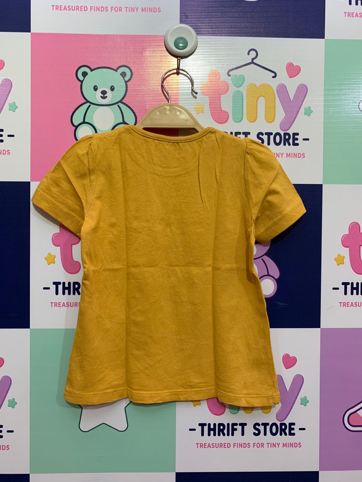 So Cute "Kinds of Amazing" Floral Graphic T-Shirt - Mustard Yellow (18-24 Months) AB1