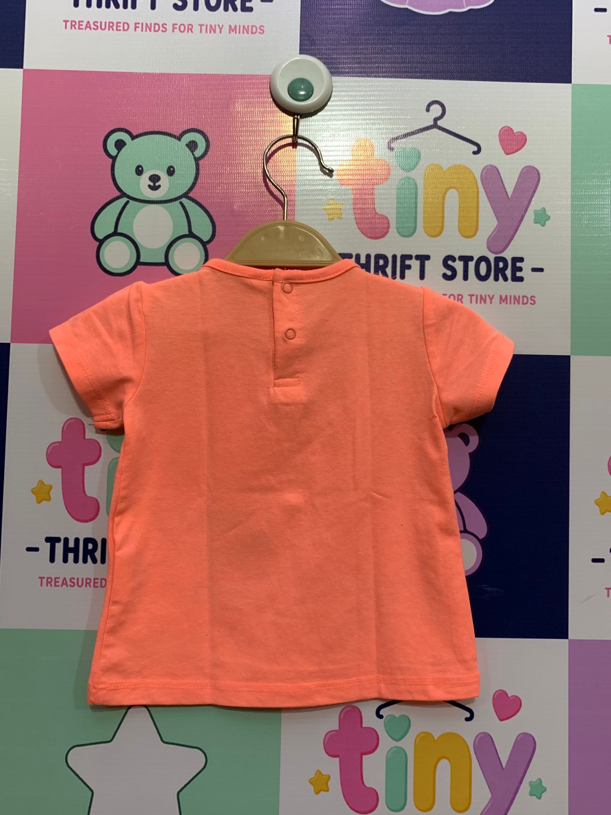 Birba Italy "Love Sun" Neon Peach Graphic T-Shirt - 12 Months AB1