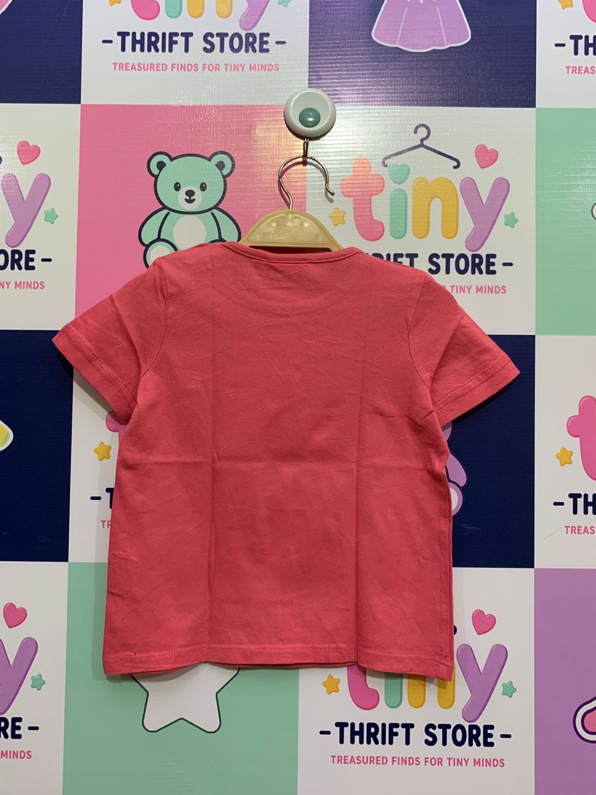 Official Harry Potter x Birba Italy Hedwig Graphic T-Shirt - Coral Pink (12-18 Months) AB1