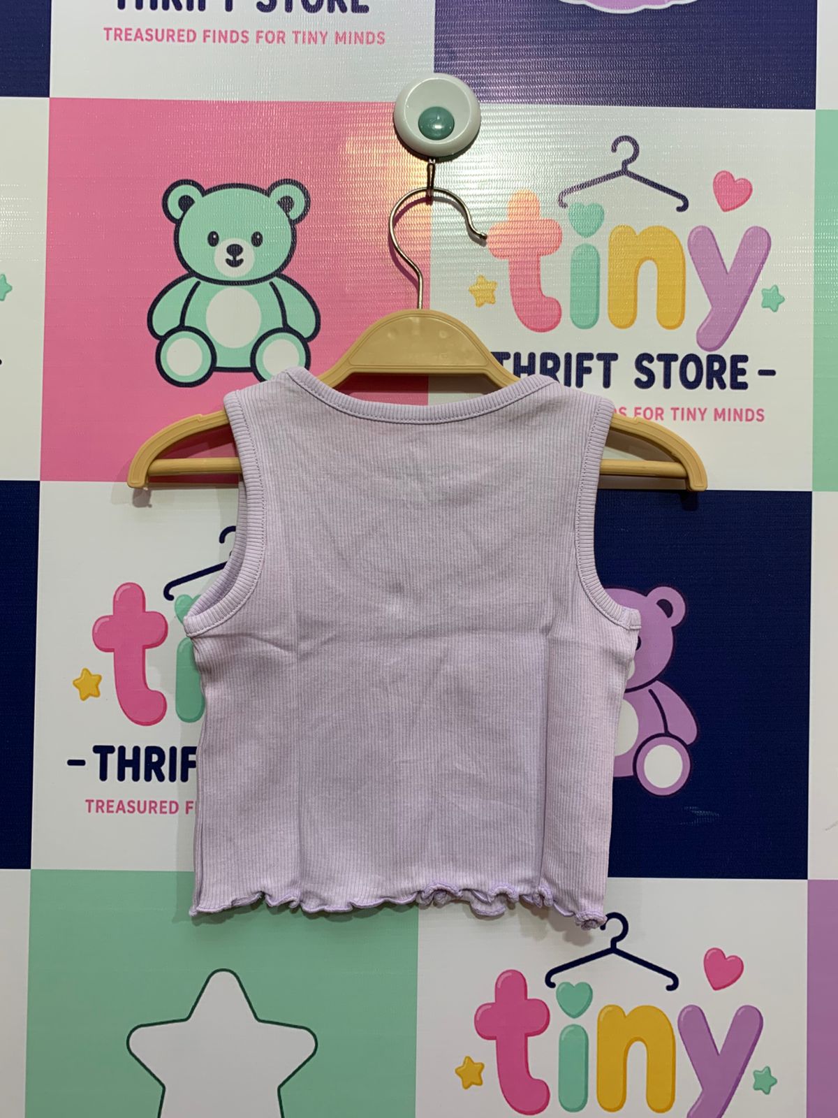 H&M Baby/Toddler Lilac Ribbed Crop Top (EUR 92, US 2T, 18-24 Months) - Pre-owned AB1