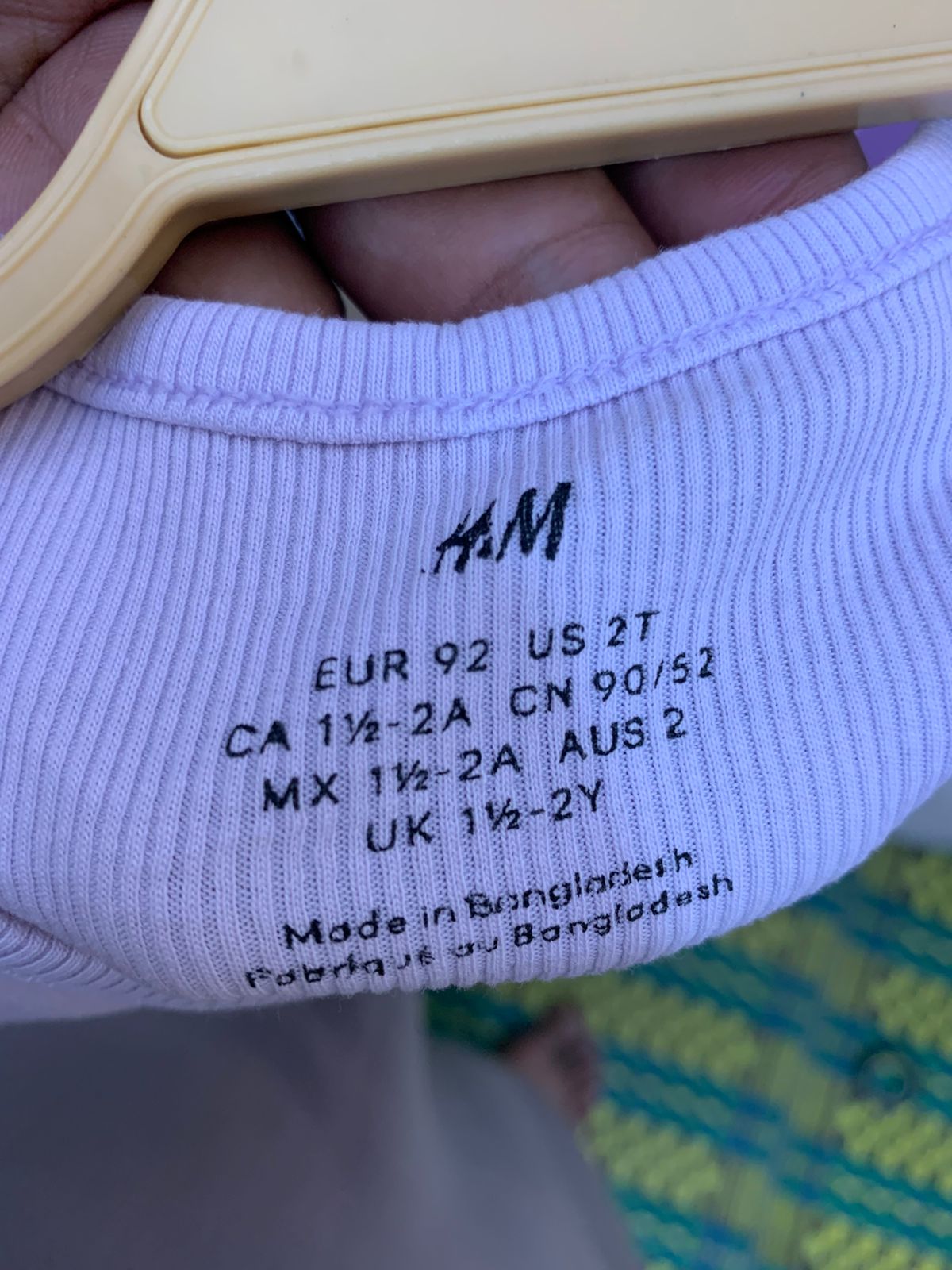 H&M Baby/Toddler Lilac Ribbed Crop Top (EUR 92, US 2T, 18-24 Months) - Pre-owned AB1