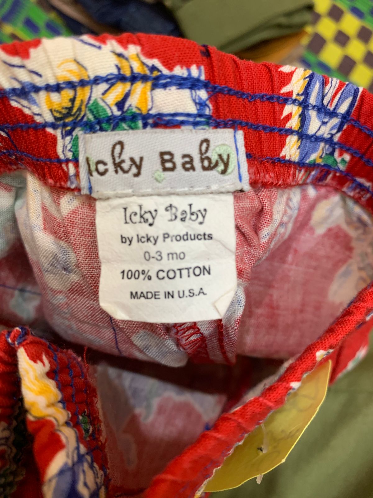 Icky Baby Infant Boys Red Vintage Western Cowboy Print Cotton Shorts – Size 0-3 Months AB1