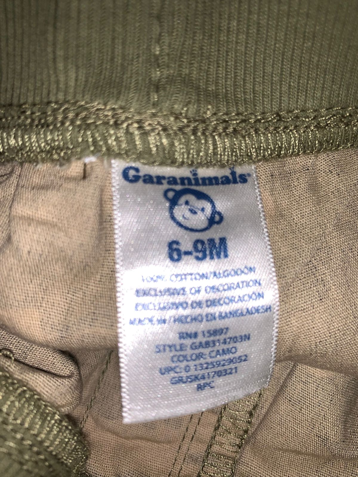 Garanimals Baby Boys Camouflage Cotton Cargo Pants - 6-9 Months AB1