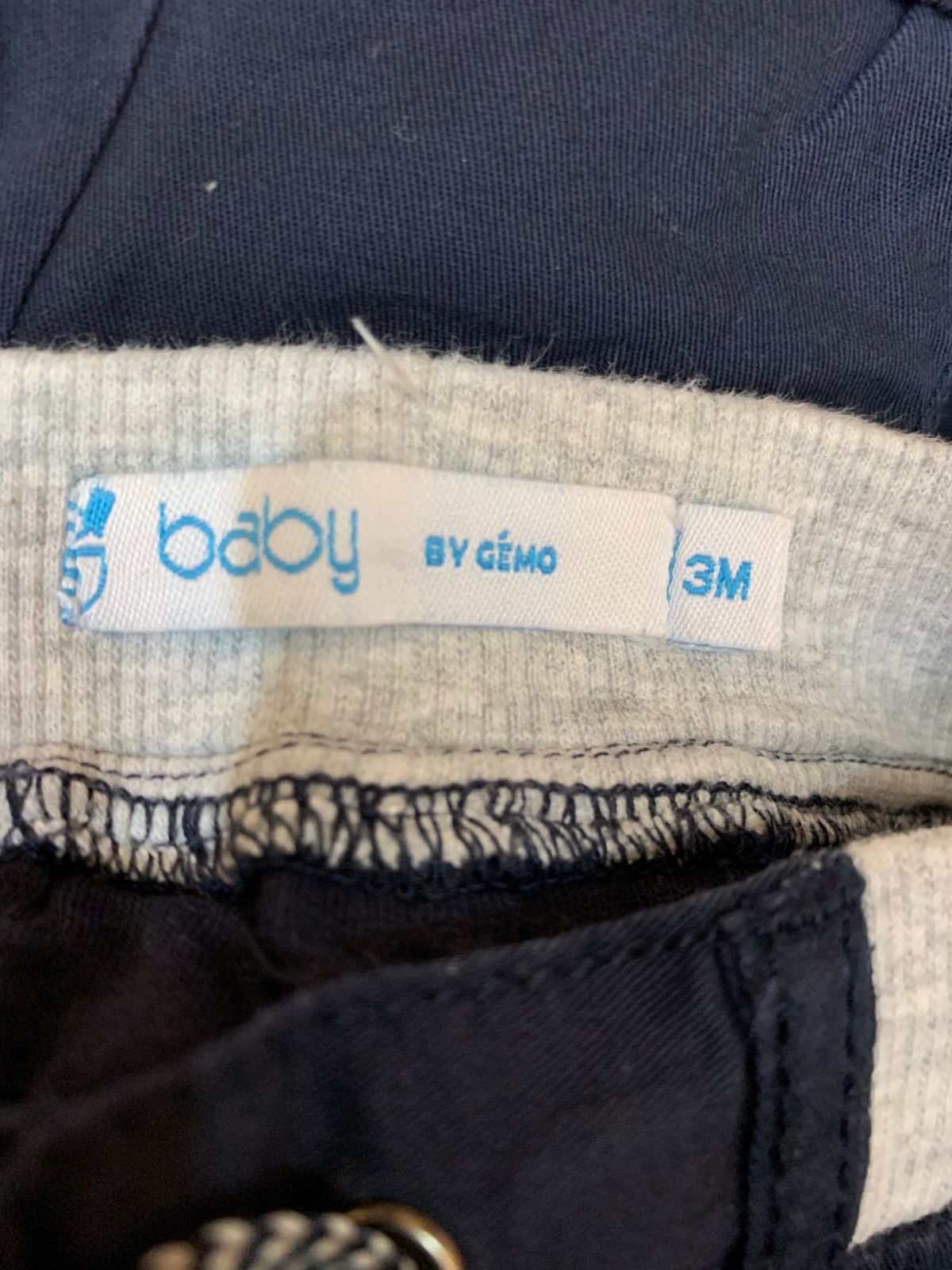 Baby by Gémo Navy Blue Cargo Jogger Pants with Elastic Waist - 3 Months AB1
