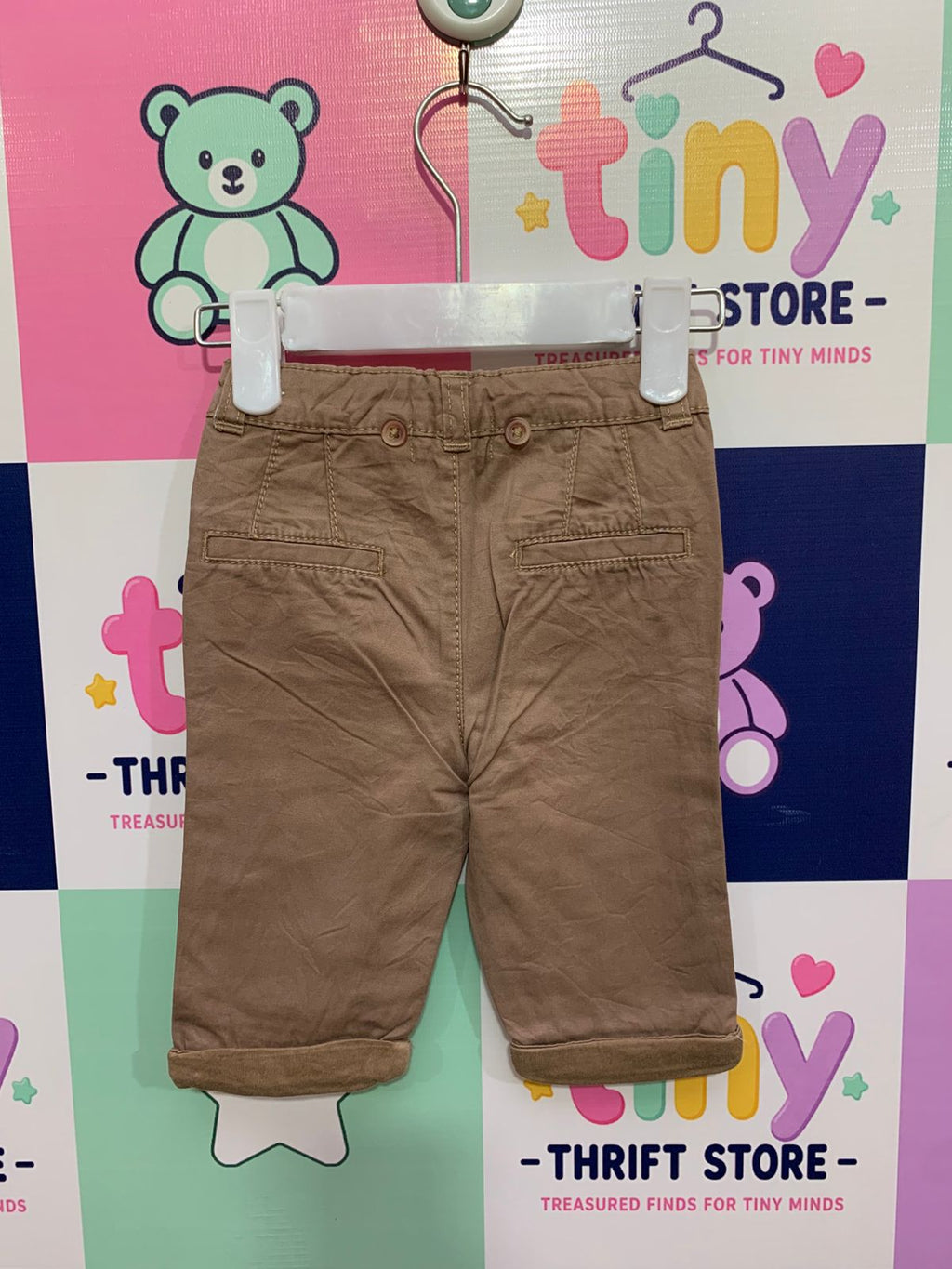 Title: Orchestra Baby Boy Khaki Chino Trousers with Button Detail (3 Months) AB1