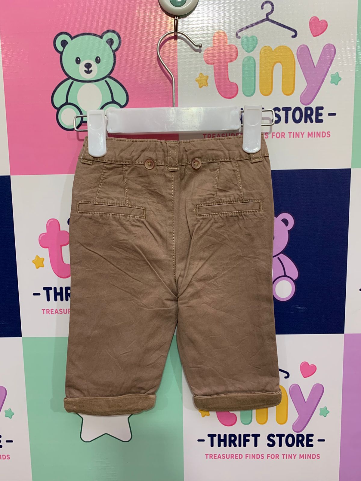 Title: Orchestra Baby Boy Khaki Chino Trousers with Button Detail (3 Months) AB1