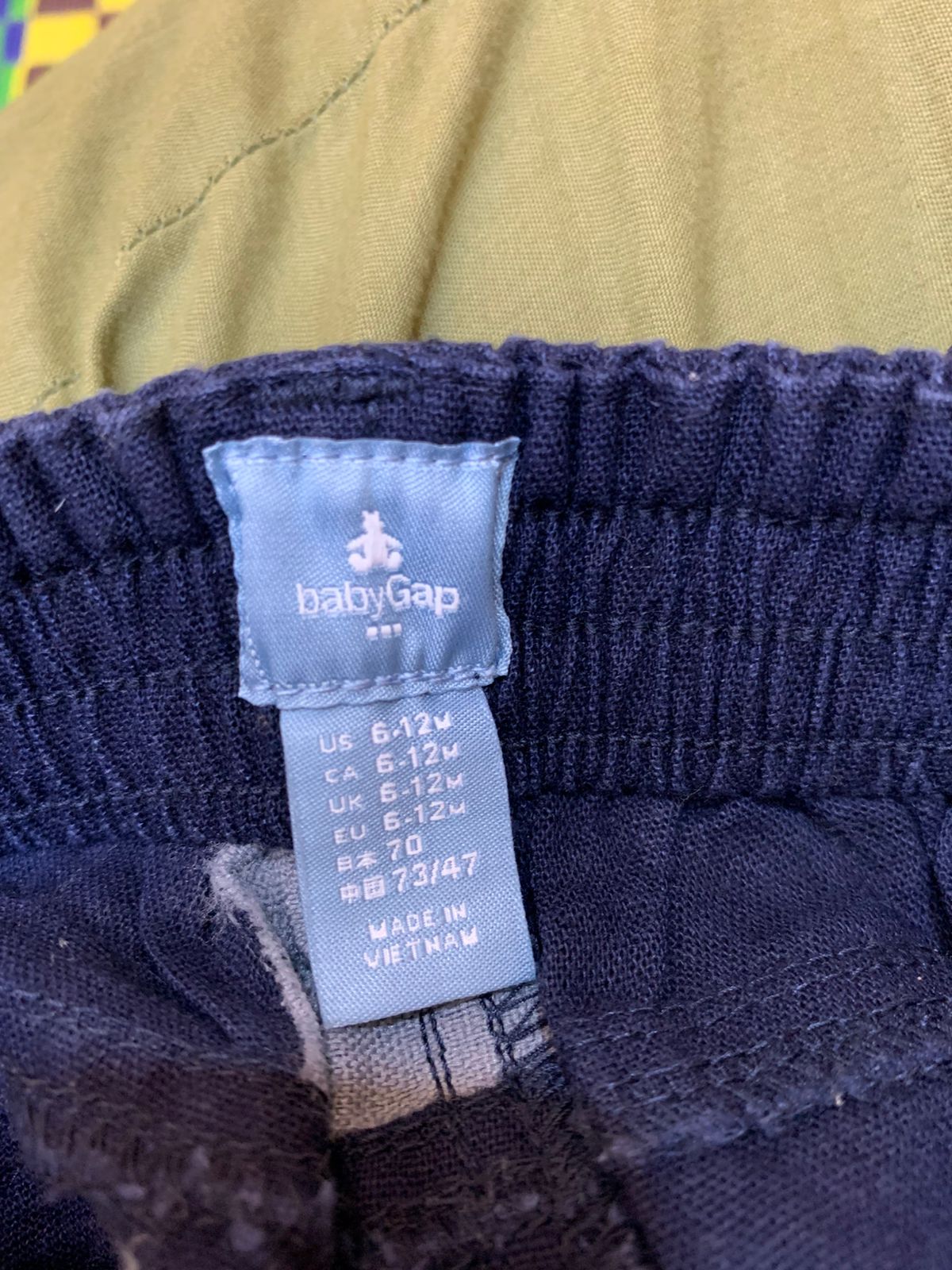 babyGap Infant Boys' Navy Blue Linen-Blend Utility Joggers - Size 6-12M AB1