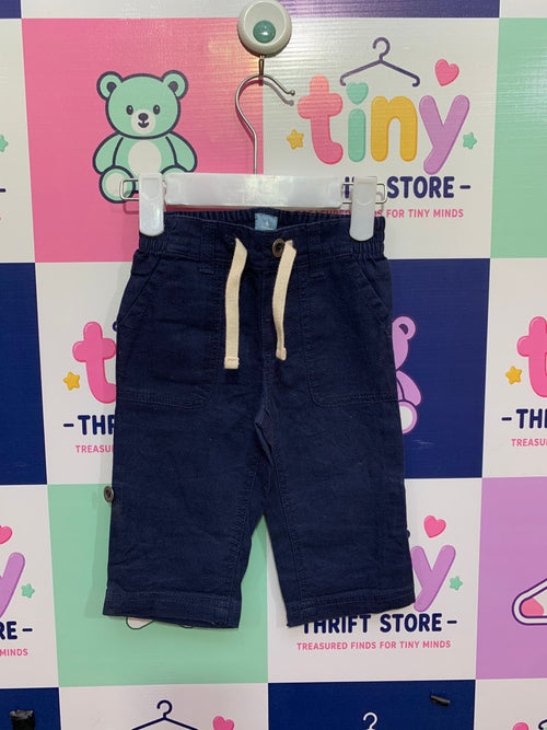 babyGap Infant Boys' Navy Blue Linen-Blend Utility Joggers - Size 6-12M AB1
