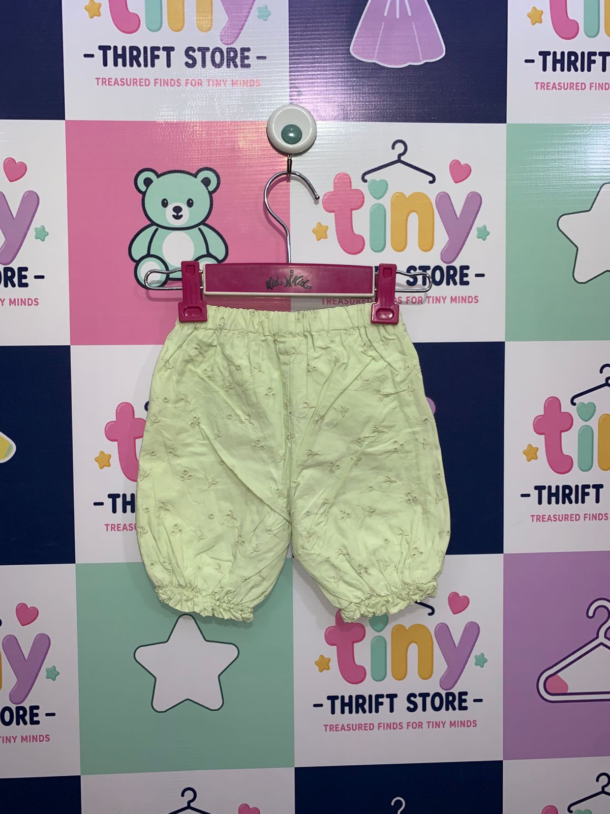 Name It Newborn Soft Lime Embroidered Cotton Bloomers - Size 62 (Fits 0-3 Months) AB1