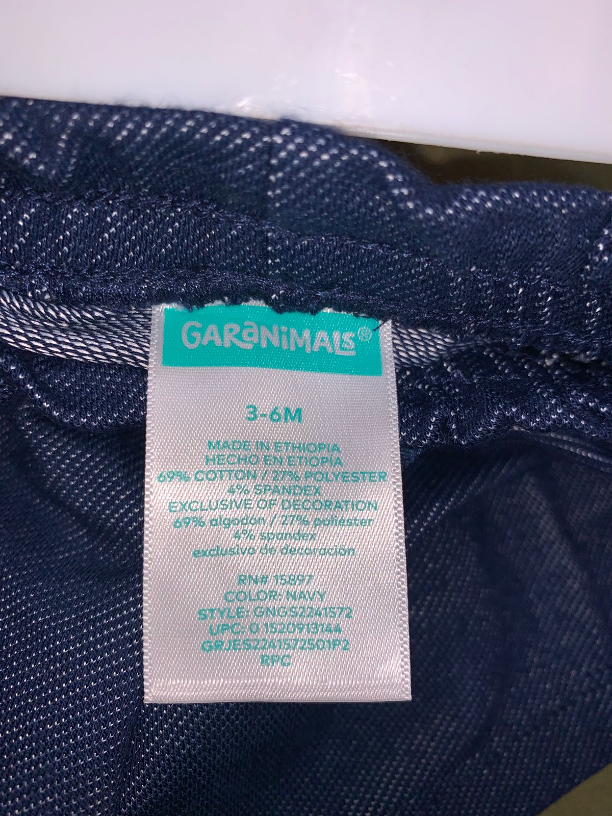 Garanimals Baby Girls Navy Blue Denim-Style Comfort Shorts - 3-6 Months AB1