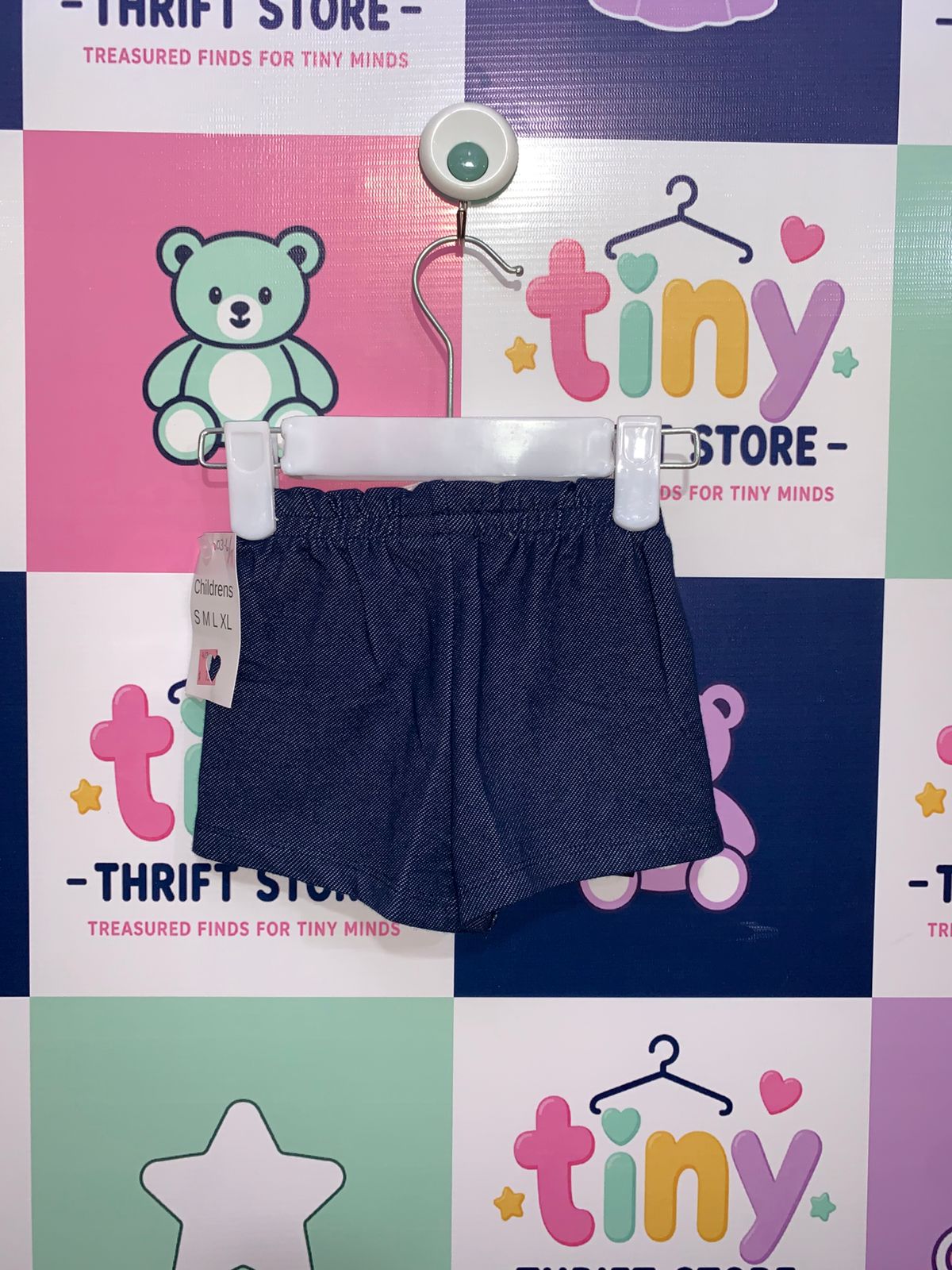 Garanimals Baby Girls Navy Blue Denim-Style Comfort Shorts - 3-6 Months AB1