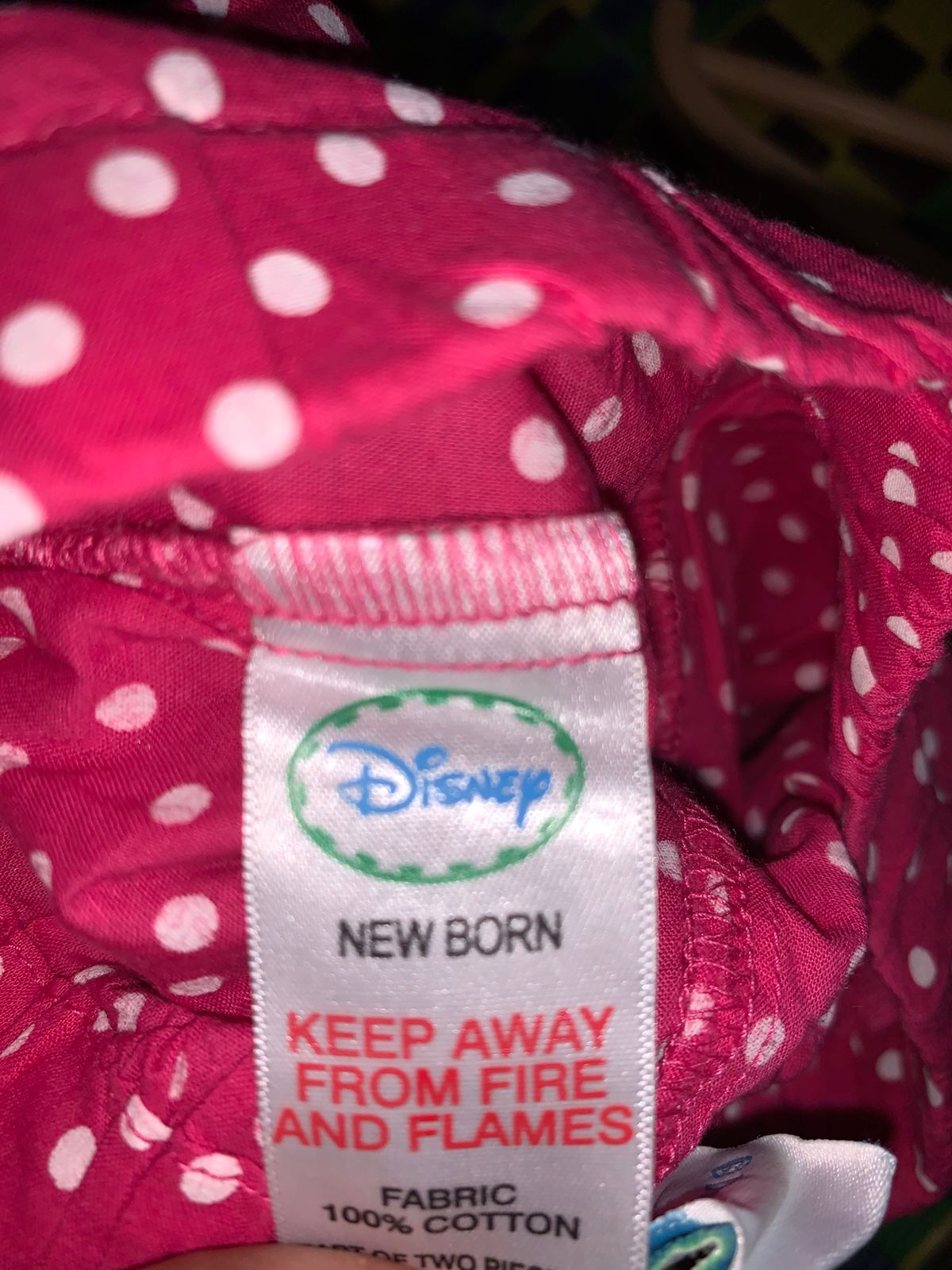 Disney Newborn Girls Magenta Pink Polka Dot Cotton Bloomers with Bow Detail  Size on Label: New Born (Fits approx. up to 1 month / up to 4.5 kg) AB1