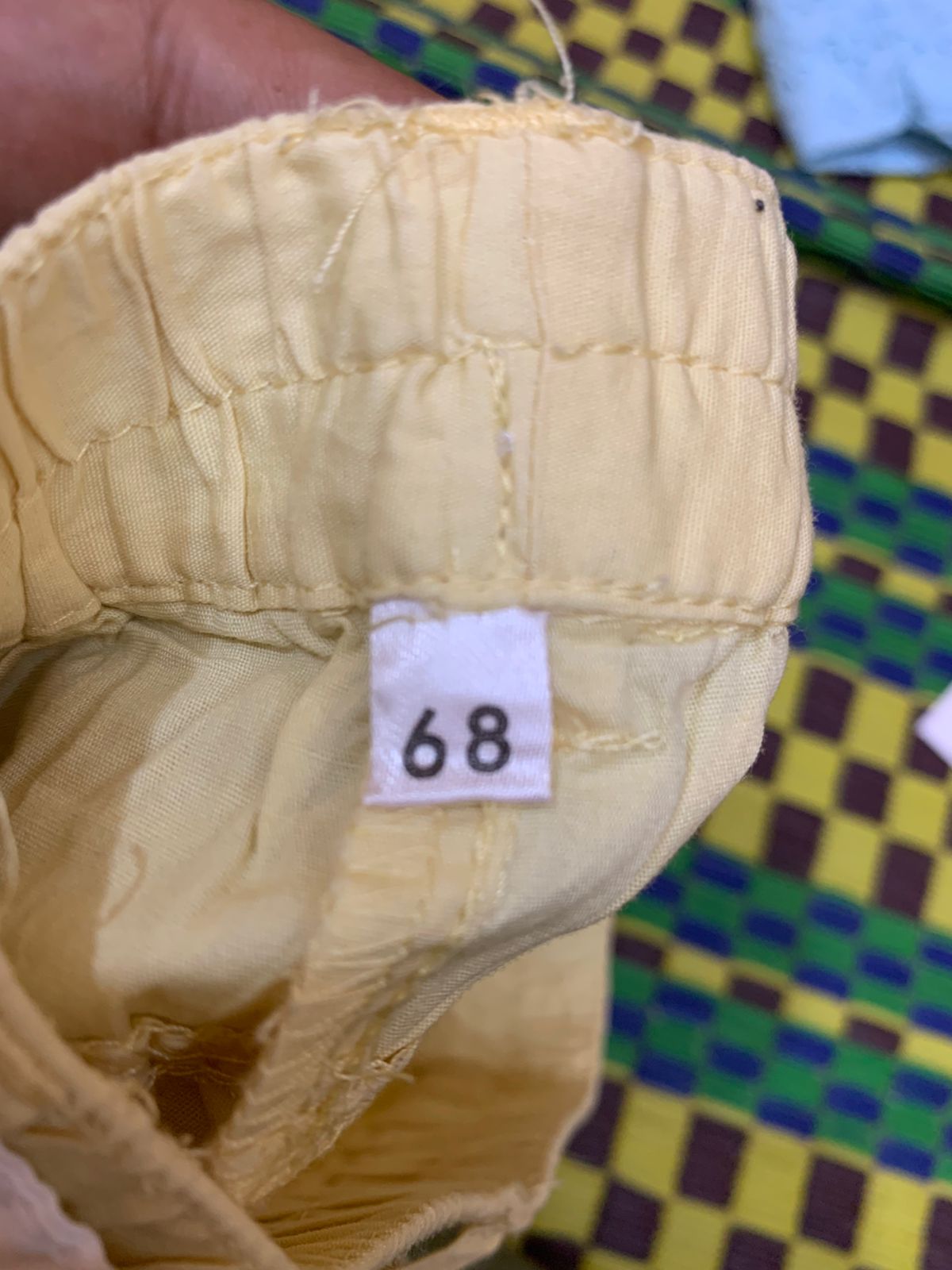 Zeeman Baby Girls Pale Yellow Cotton Trousers with Floral Belt - 6M AB1