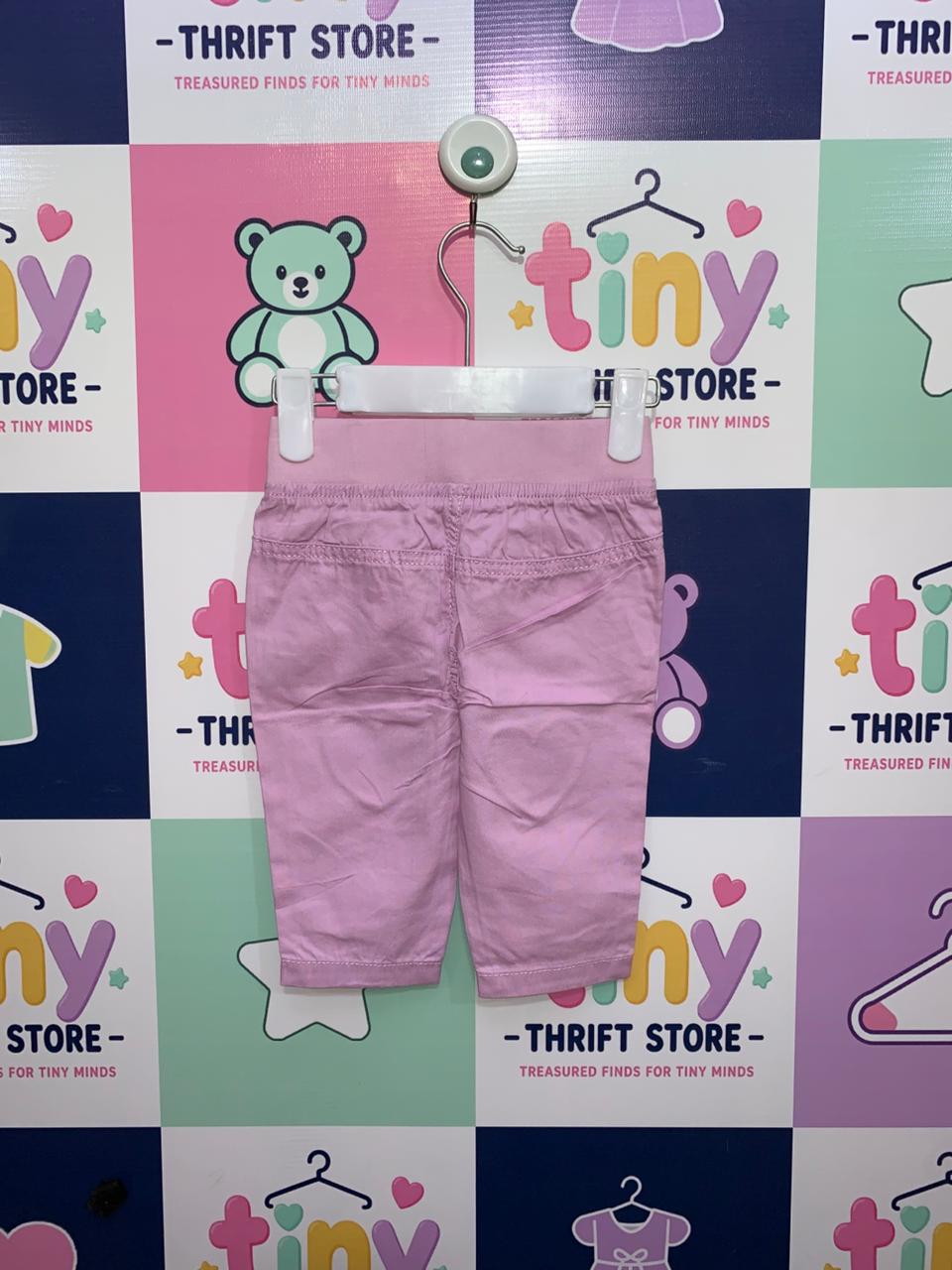 Lindex Baby Girls Pink Heart 0 to 3 month Patch Cotton Trousers AB1