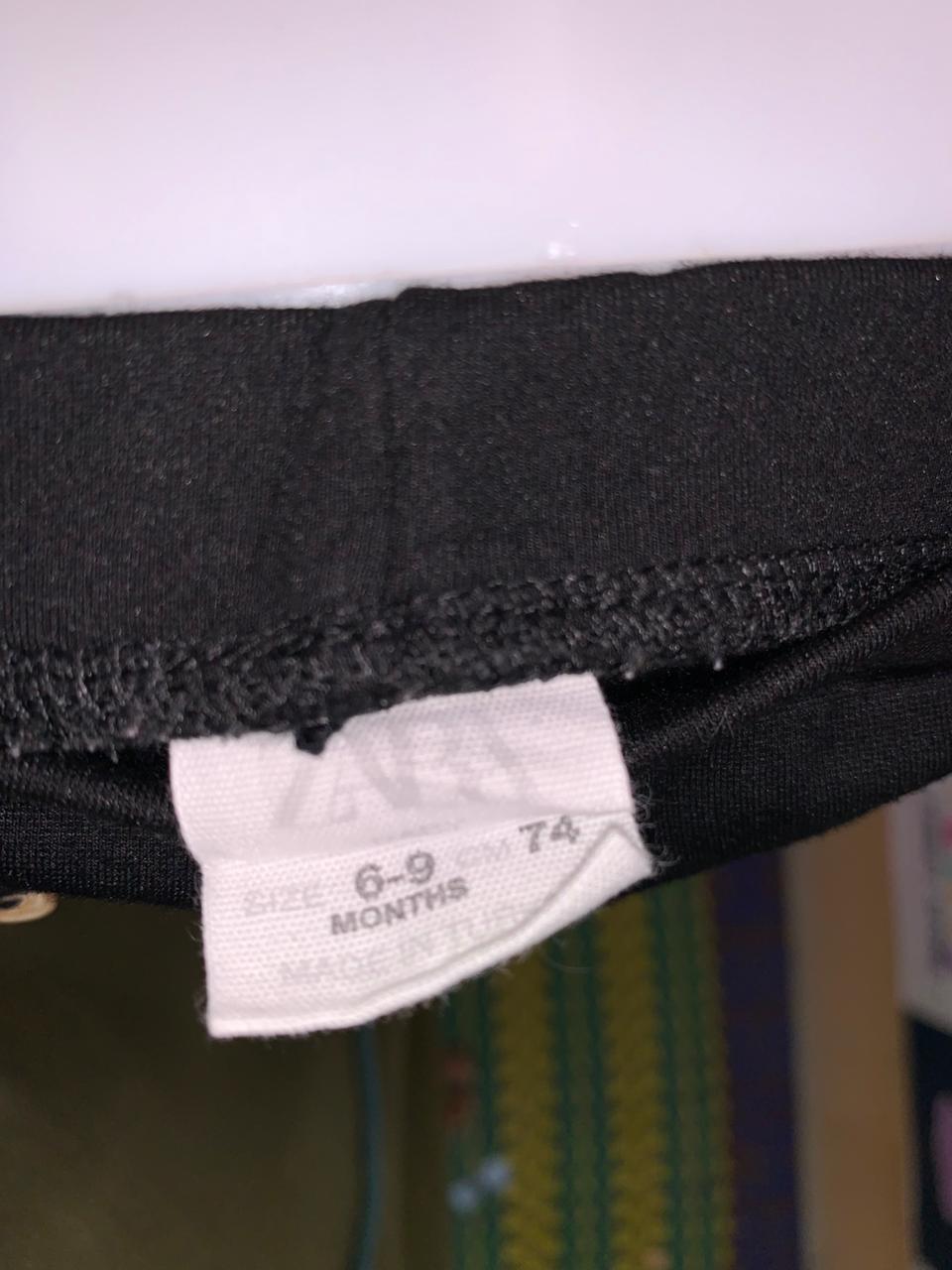 Zara Baby Girl Ribbed Button Leggings  Size: 6-9 Months (Height: 74 cm)- AB1