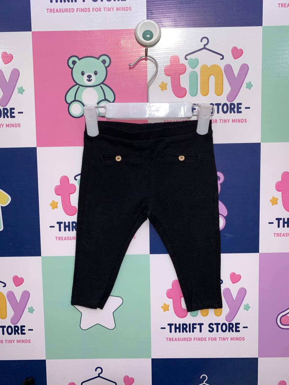 Zara Baby Girl Ribbed Button Leggings  Size: 6-9 Months (Height: 74 cm)- AB1