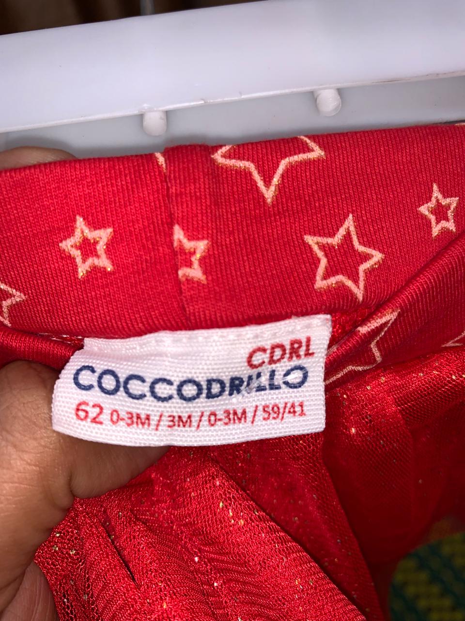 Coccodrillo Baby Girls Red Star Print Leggings with Glitter Tutu Skirt 0-3M AB1