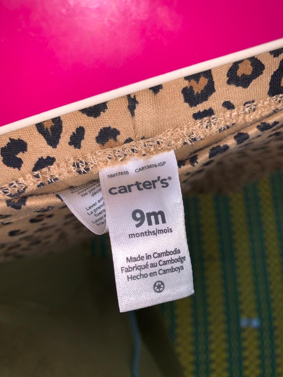 Carter's Baby Girls Classic Leopard Cheetah Print Stretch Leggings 9M AB1
