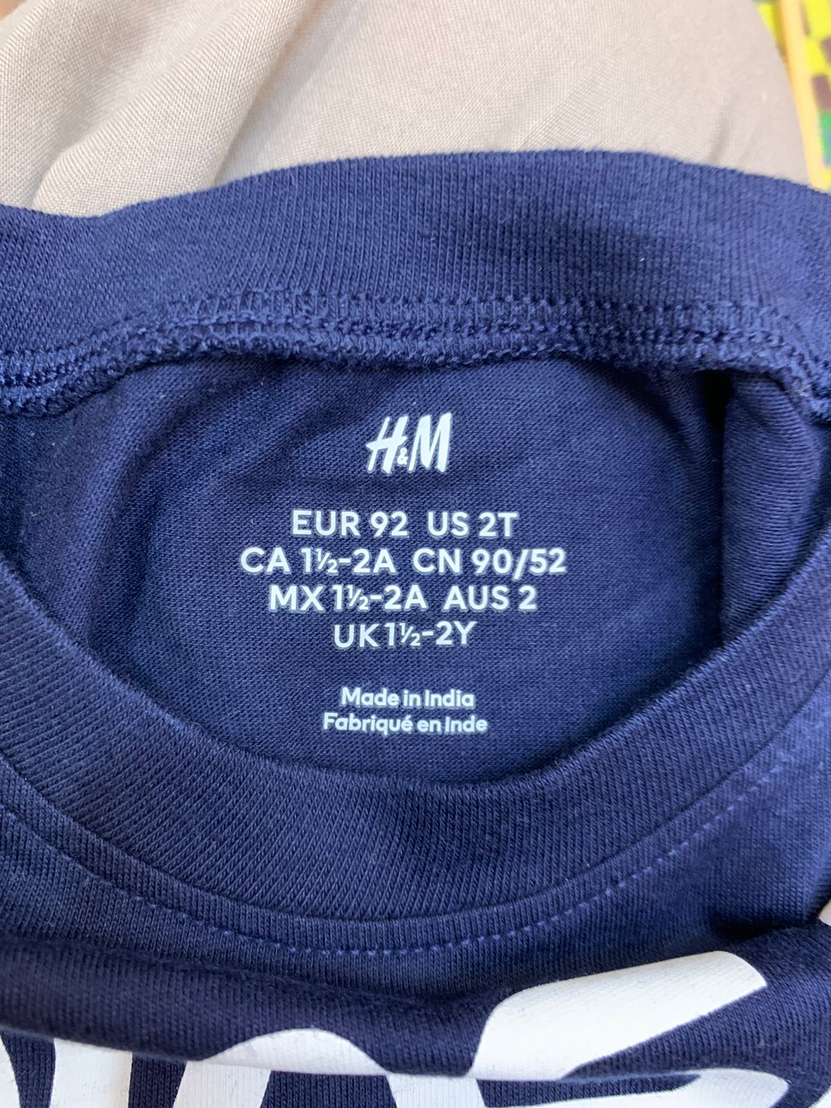 H&M Kids Navy Blue NASA Space Shuttle Discovery Mission Graphic T-Shirt - Size 1.5-2Y AB1