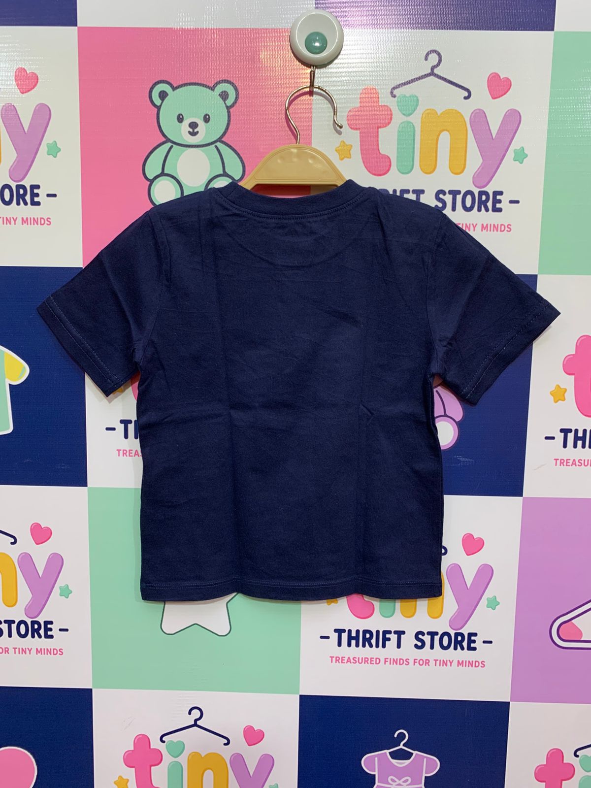 H&M Kids Navy Blue NASA Space Shuttle Discovery Mission Graphic T-Shirt - Size 1.5-2Y AB1