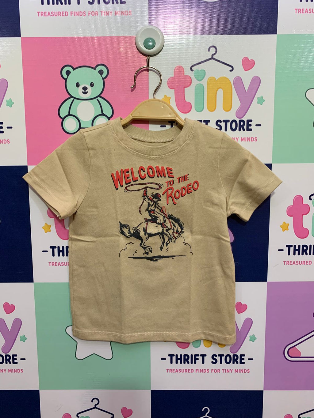 Garanimals Toddler Boys Tan "Welcome to the Rodeo" Cowboy Graphic T-Shirt - Size 2T AB1