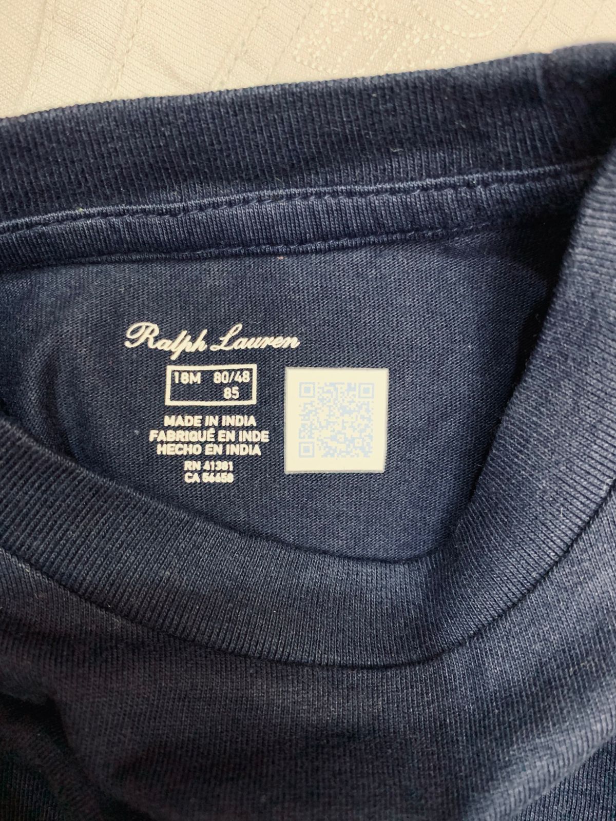 Ralph Lauren Baby Boys Classic Navy Blue Pony Logo T-Shirt - 18M AB1