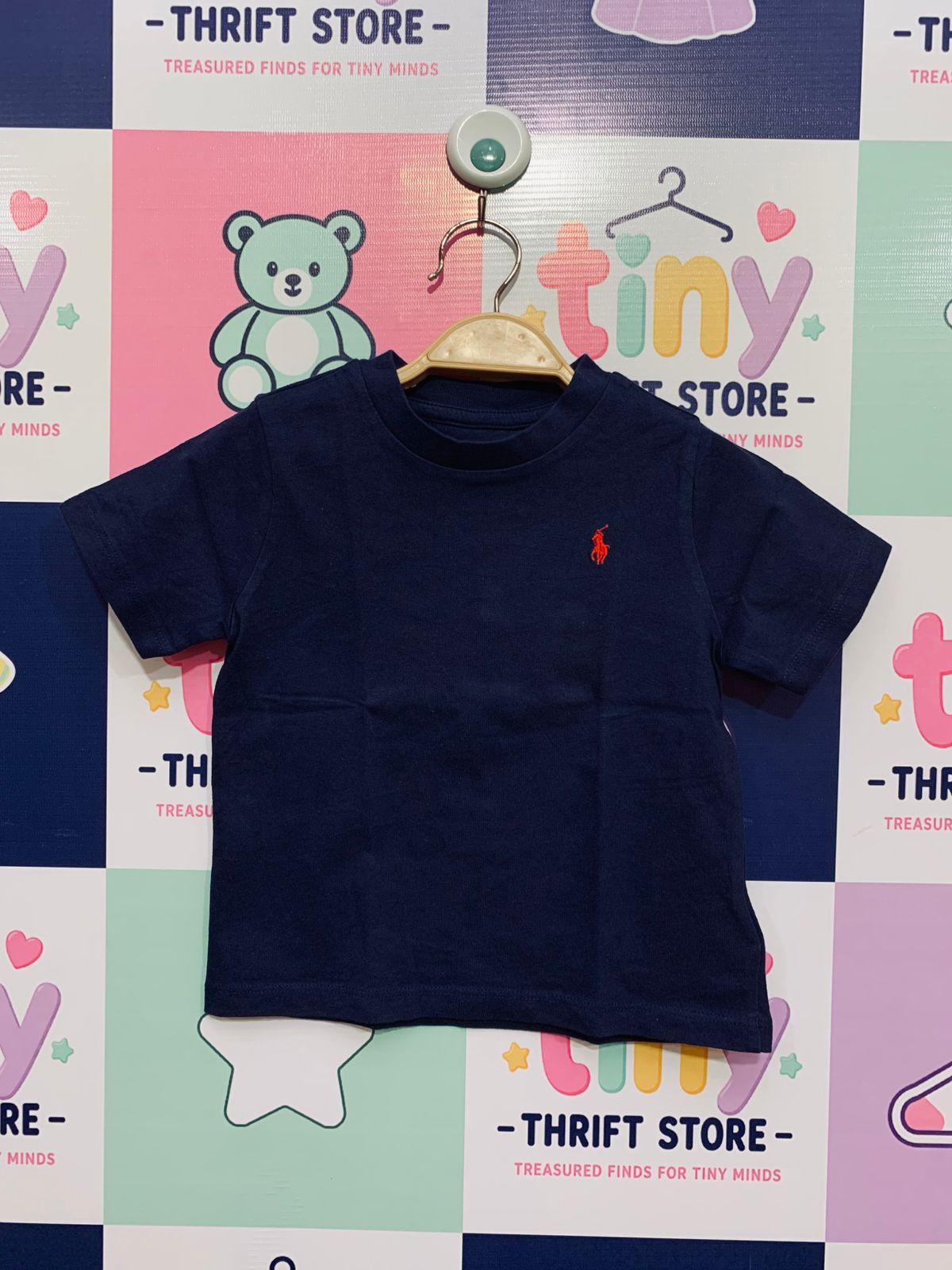Ralph Lauren Baby Boys Classic Navy Blue Pony Logo T-Shirt - 18M AB1