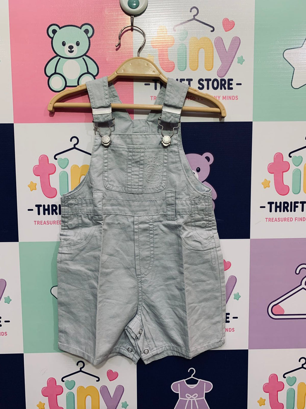 Grain de blé Baby Boys' Light Blue Fine-Wale Corduroy Shortall Dungarees (18 Months) AB1