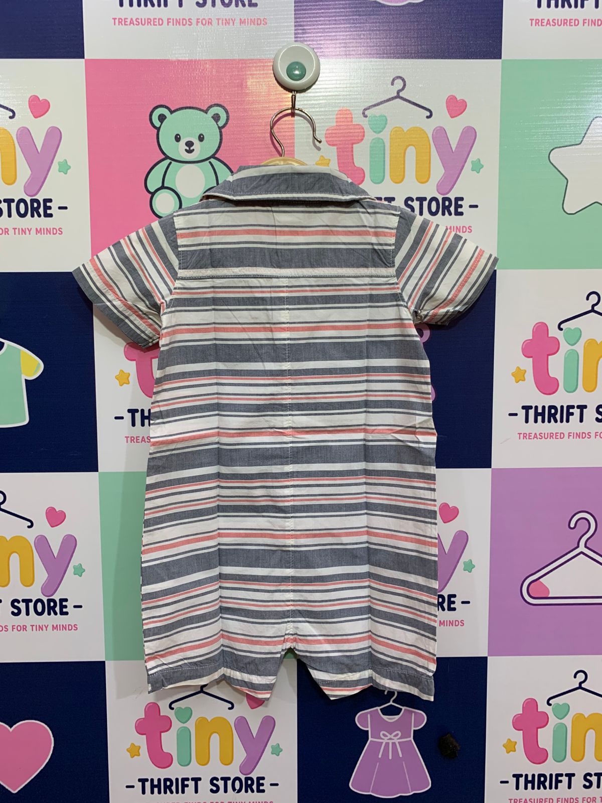 Carter's Baby Boys' Multi-Color Striped Button-Front Shortall Romper (24 Months) AB1