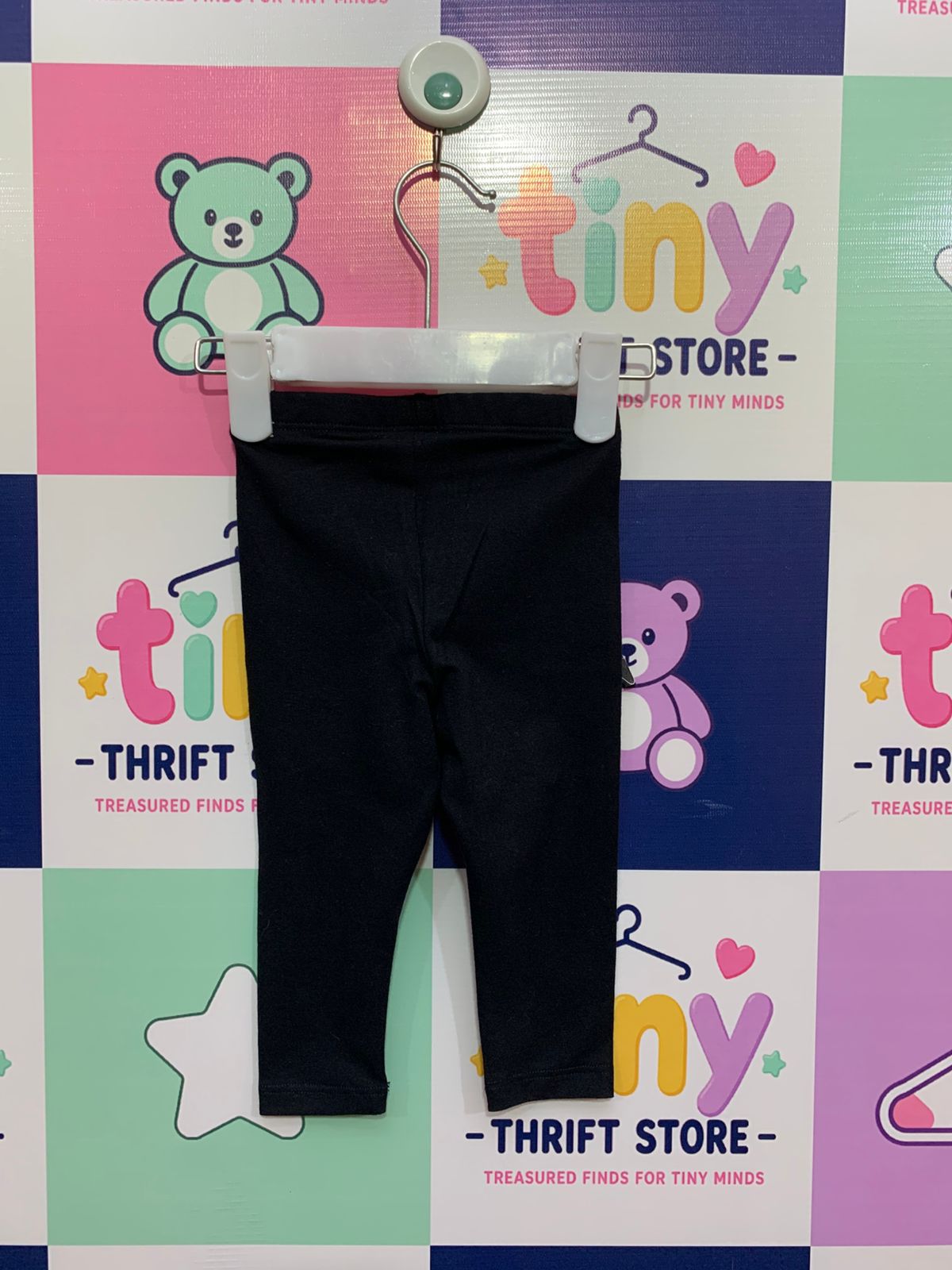 Cat & Jack Baby Girls Solid Black Basic Cotton Leggings Size 12M AB1