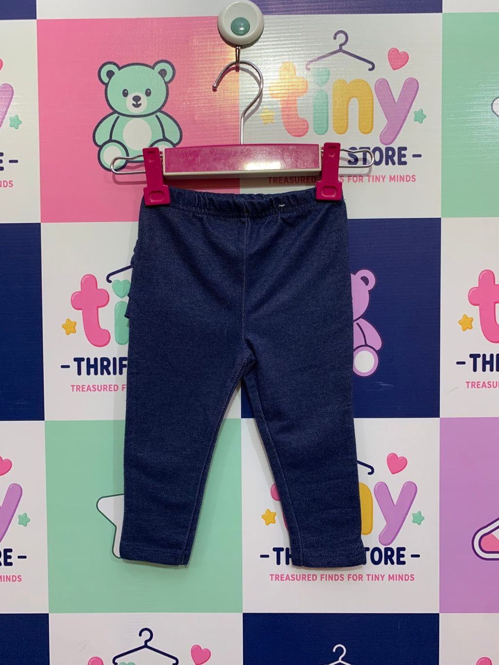 Garanimals Baby Girls Dark Knit Denim Ruffle Back Leggings - Size 12M (Fits 9-12 Months) AB1