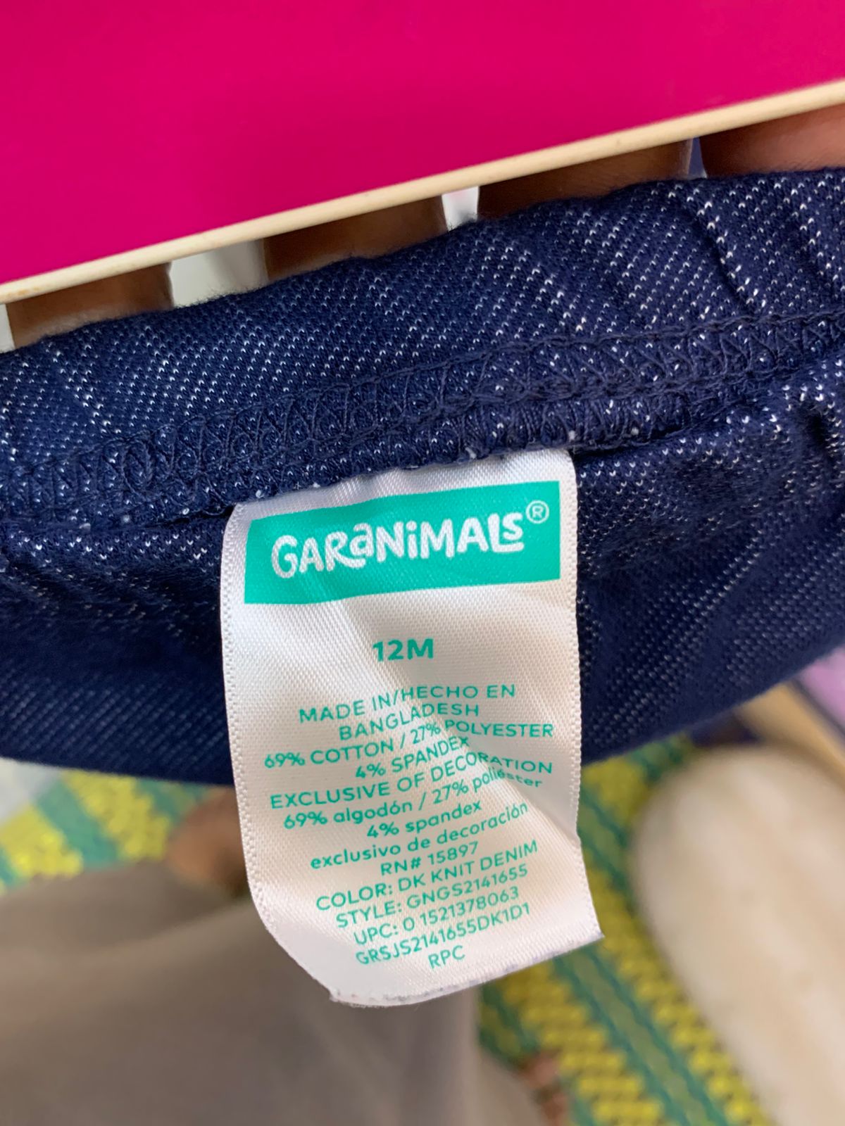 Garanimals Baby Girls Dark Knit Denim Ruffle Back Leggings - Size 12M (Fits 9-12 Months) AB1