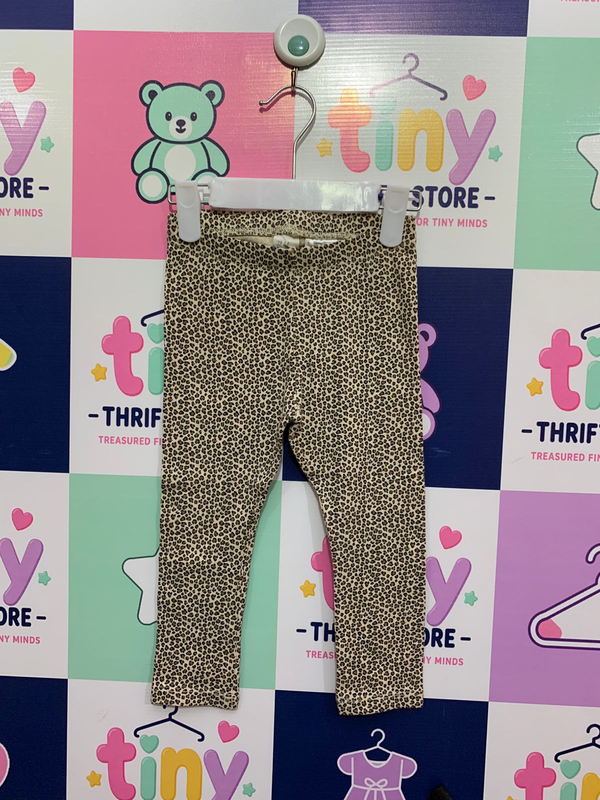 H&M Stylish Leopard Print Cotton Leggings for Toddlers (1.5-2 Years) AB1