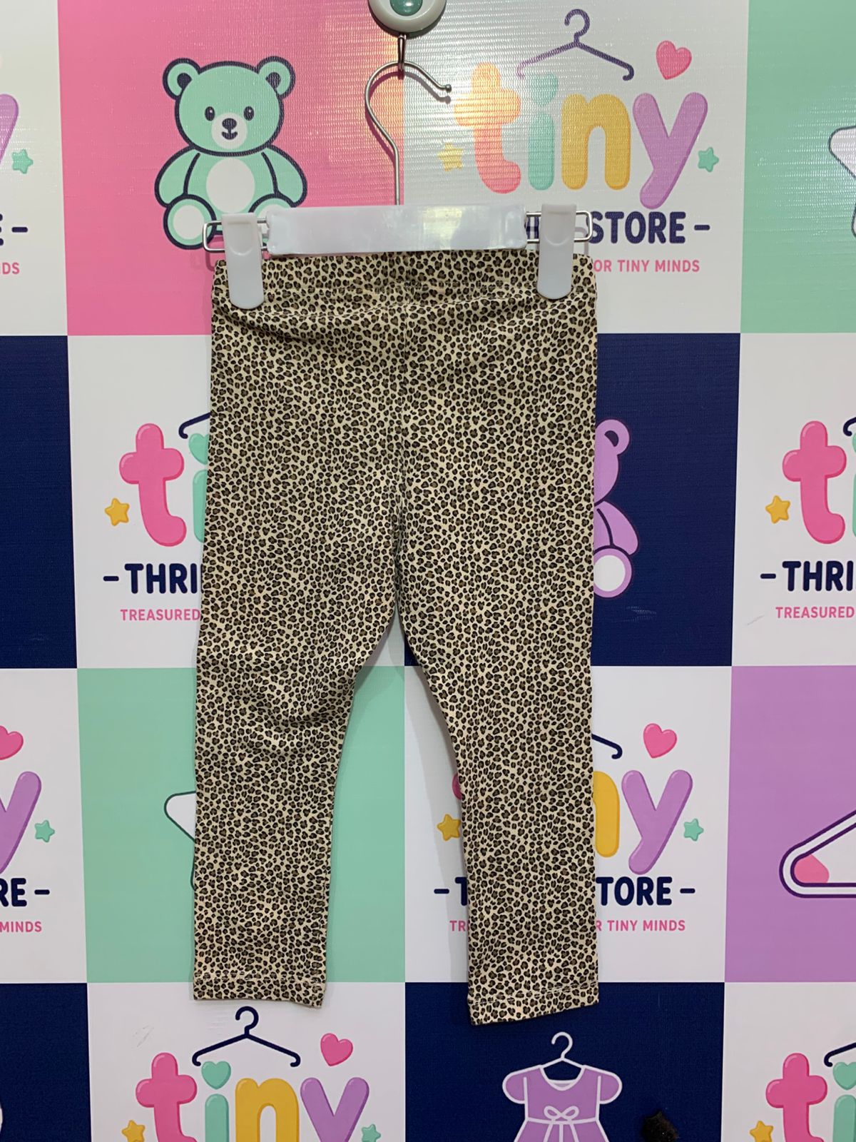 H&M Stylish Leopard Print Cotton Leggings for Toddlers (1.5-2 Years) AB1