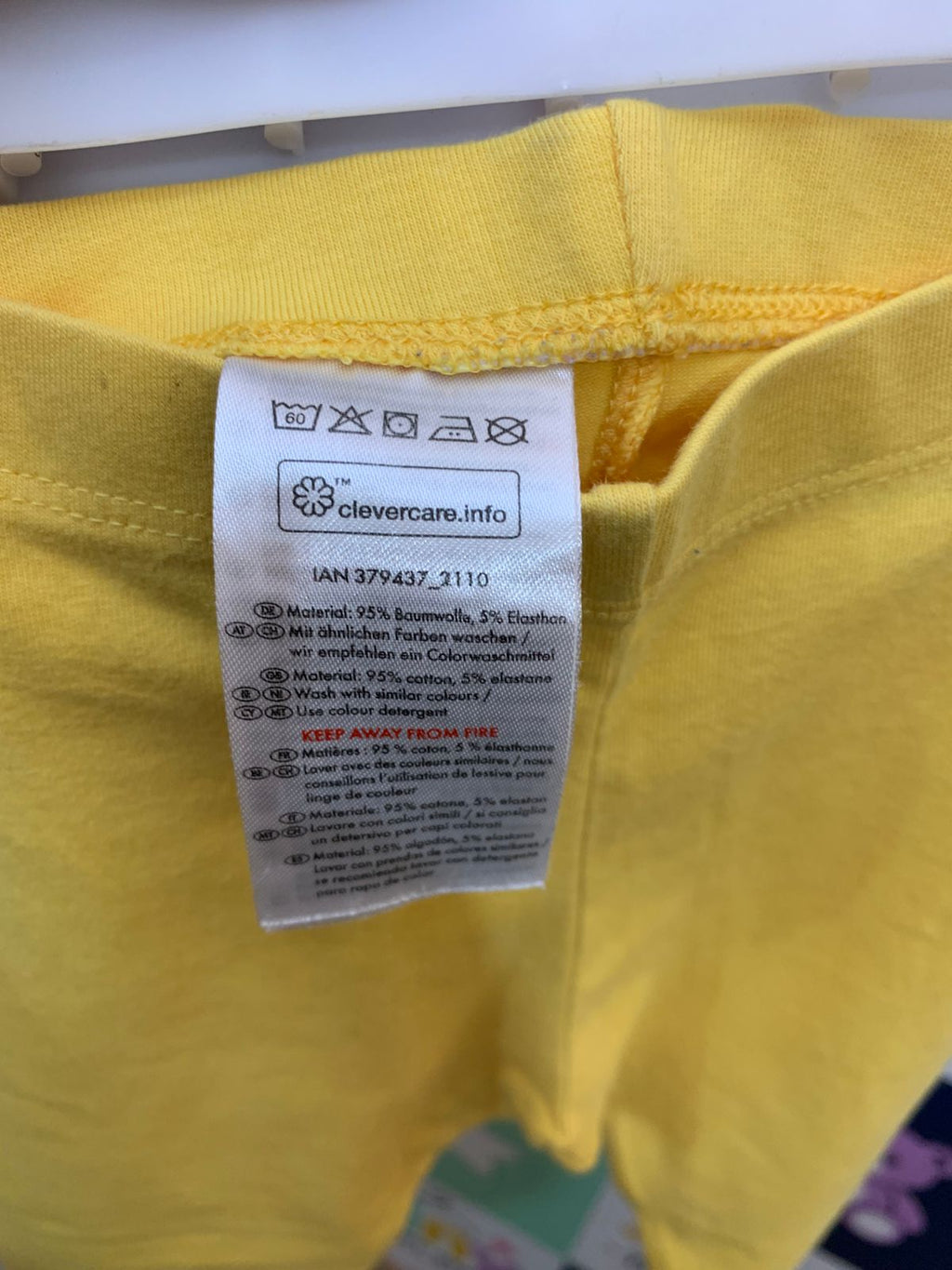 Lupilu Soft Cotton Yellow Basic Leggings for Toddlers (12-24 Months) AB1