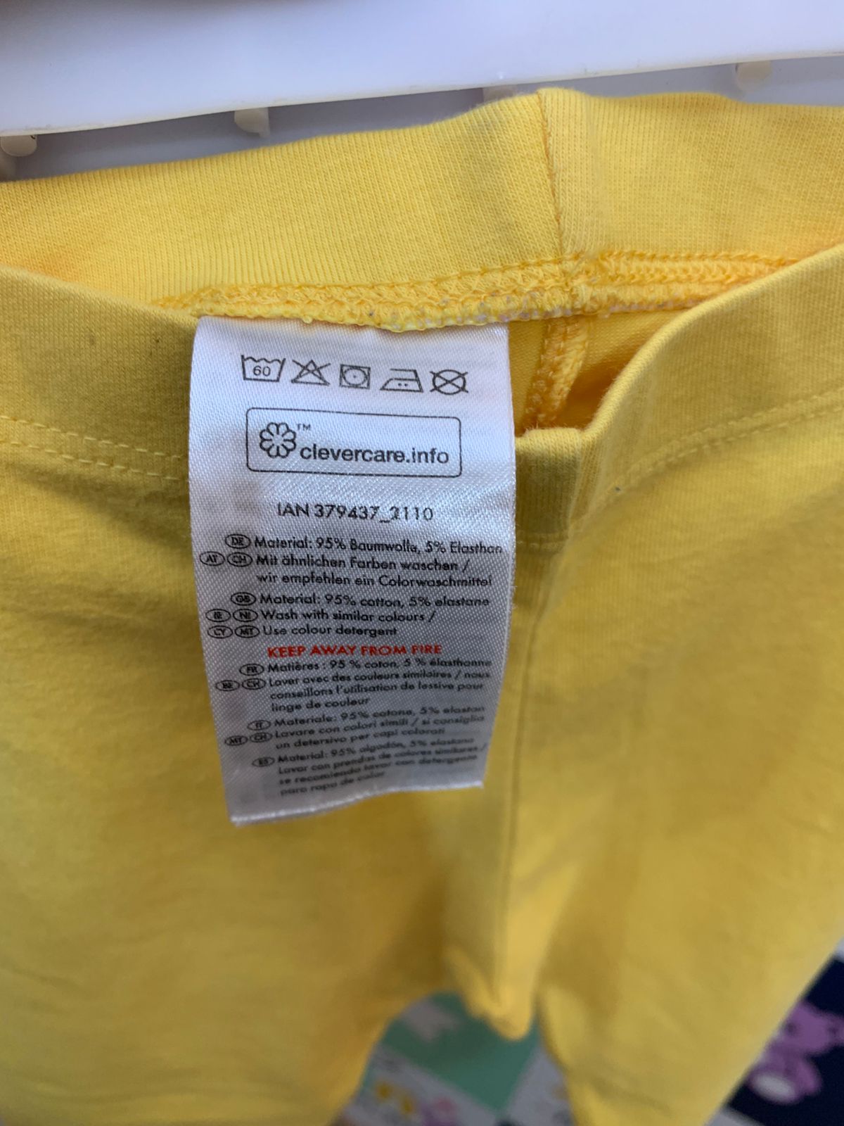 Lupilu Soft Cotton Yellow Basic Leggings for Toddlers (12-24 Months) AB1