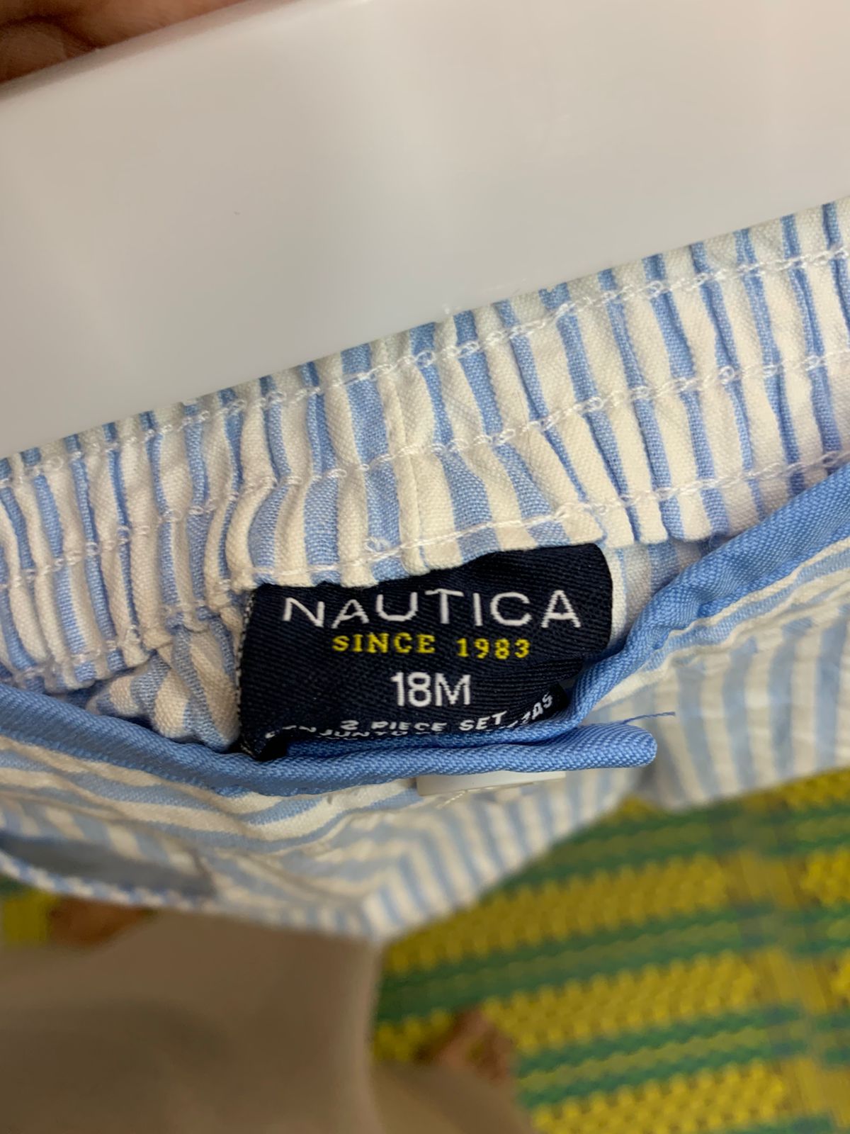 Nautica Baby Boys Blue & White Seersucker Striped Shorts (18 Months) - AB1