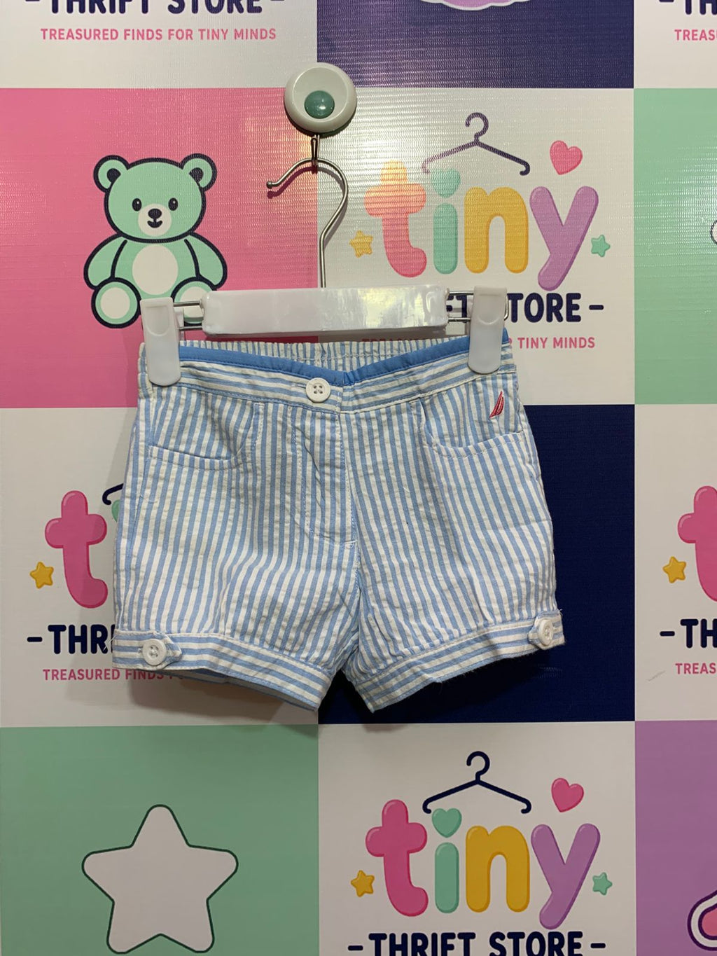 Nautica Baby Boys Blue & White Seersucker Striped Shorts (18 Months) - AB1