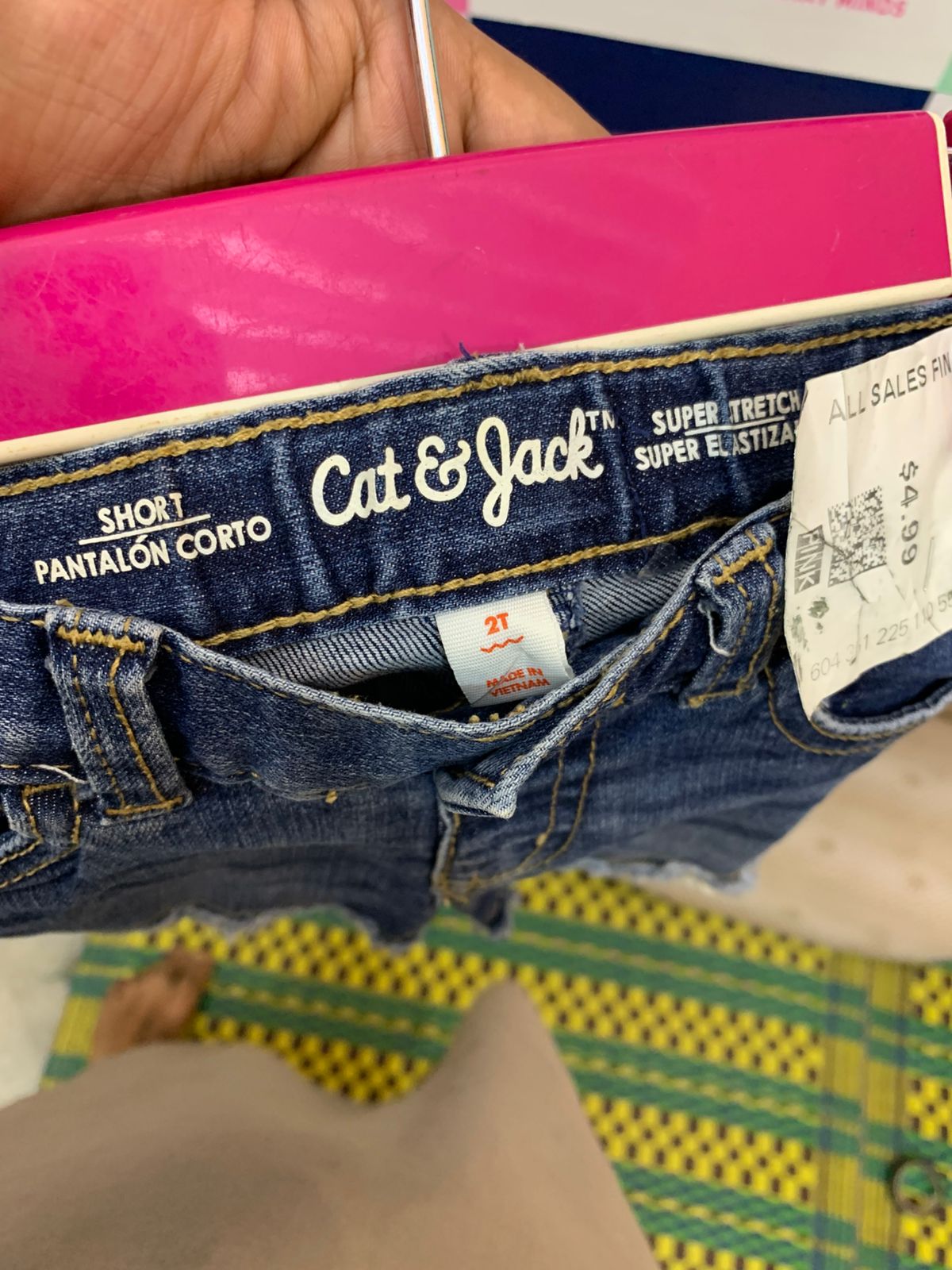 Cat & Jack Toddler Girls Lace-Trim Denim Shorts (Size 2T) - AB1