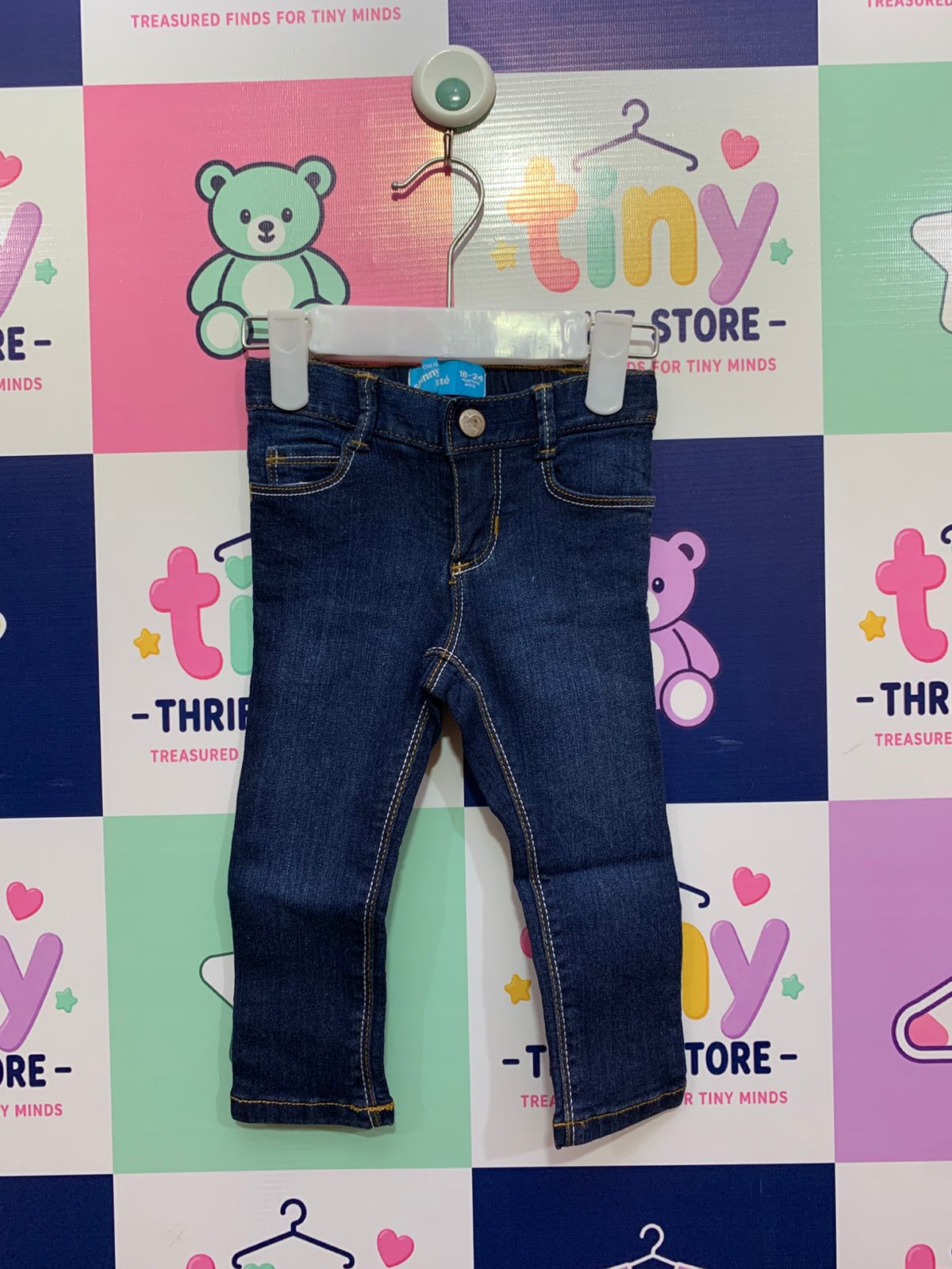 Old Navy Baby Boy Skinny Ajusté Dark Wash Denim Jeans Size: 18–24 Months AB1