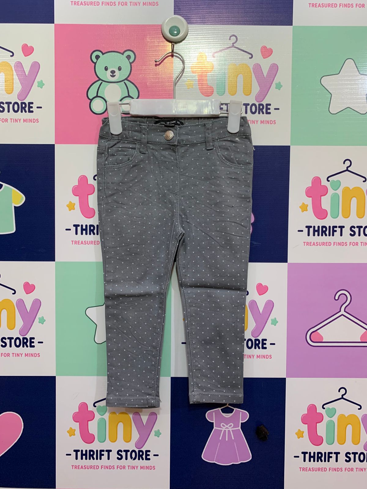 B.Girl Polka Dot Skinny Cotton Trousers Size: 92 (Recommended for ages 18–24 months) AB1