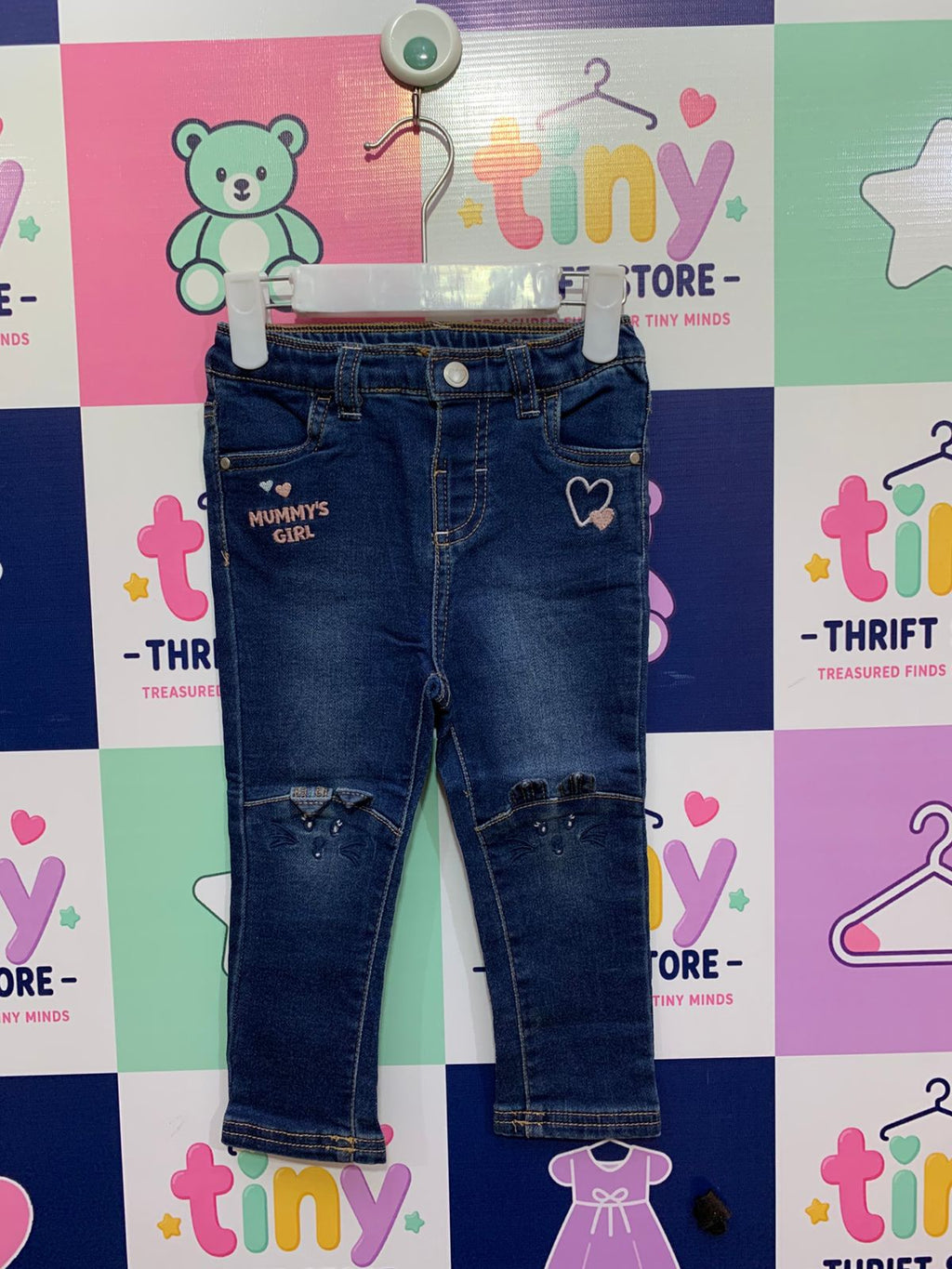 Ergee "Mummy’s Girl" Embroidered Skinny Jeans Size: 86 (Ideal for ages 12–18 months / approx. 86 cm height) AB1