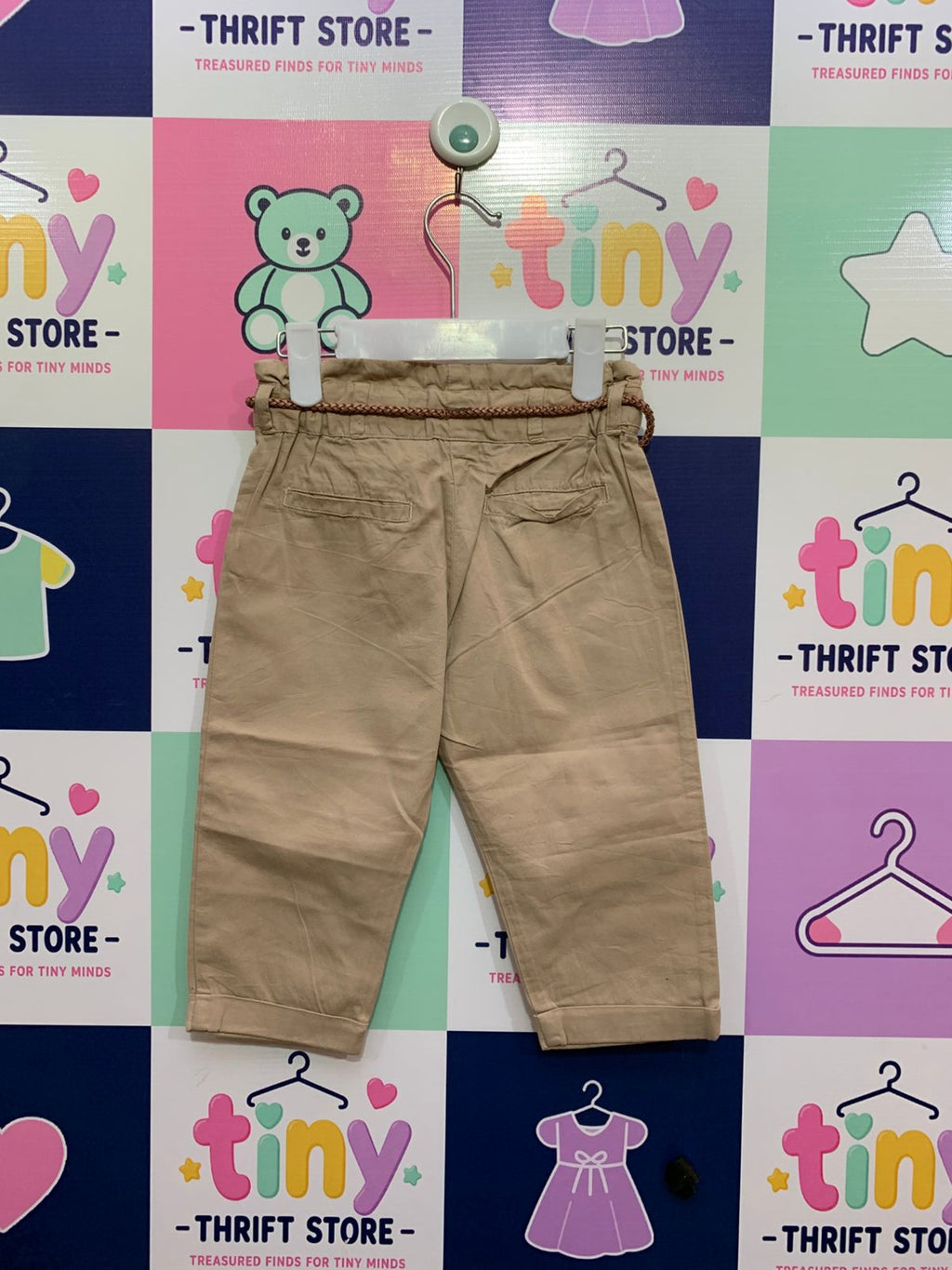 Zara Baby Chino Trousers with Braided Belt - 18-24 Months AB1