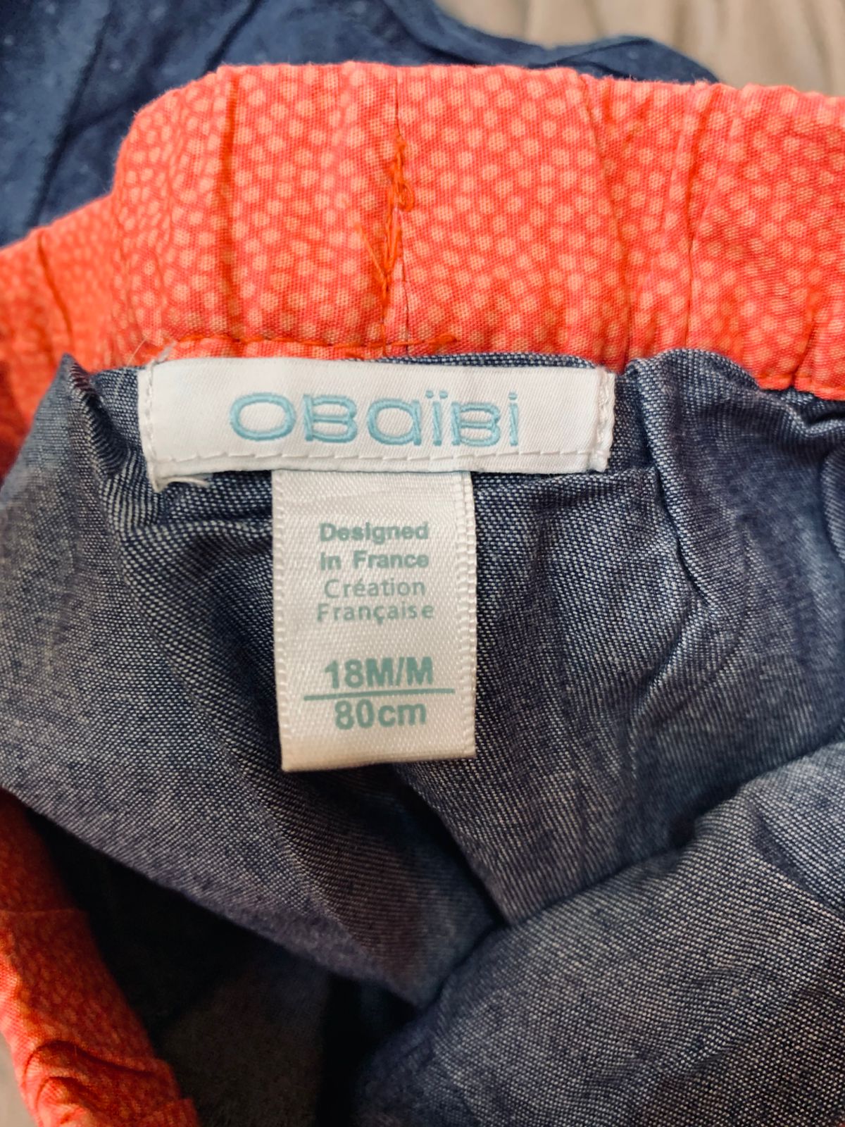 Obaïbi France Toddler Girls Polka Dot Denim Skirt  Size: 18 Months / 80 cmAB1
