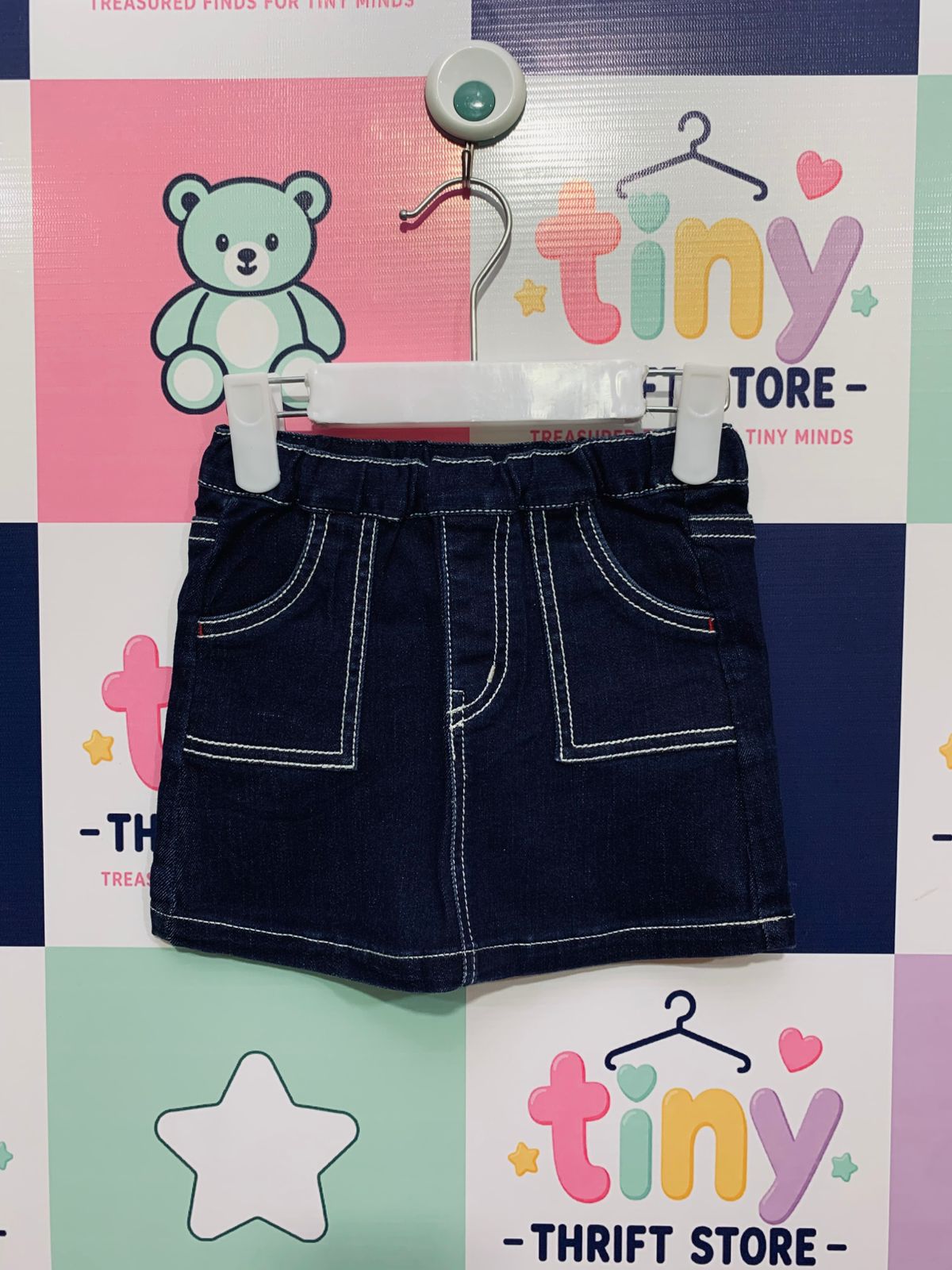 Hot Biscuits Miki House Girls Dark Wash Denim Skirt  1 se 1.5 saal (12-18 months)AB1