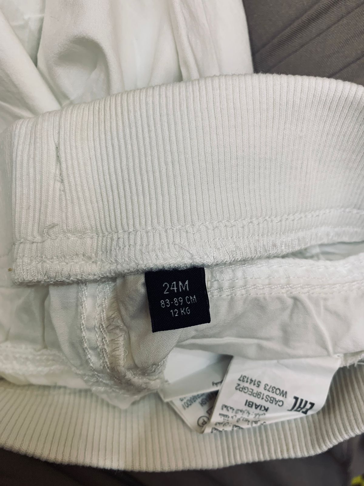 Kiabi Baby Boy White Comfort Twill Jogger Pants AB1