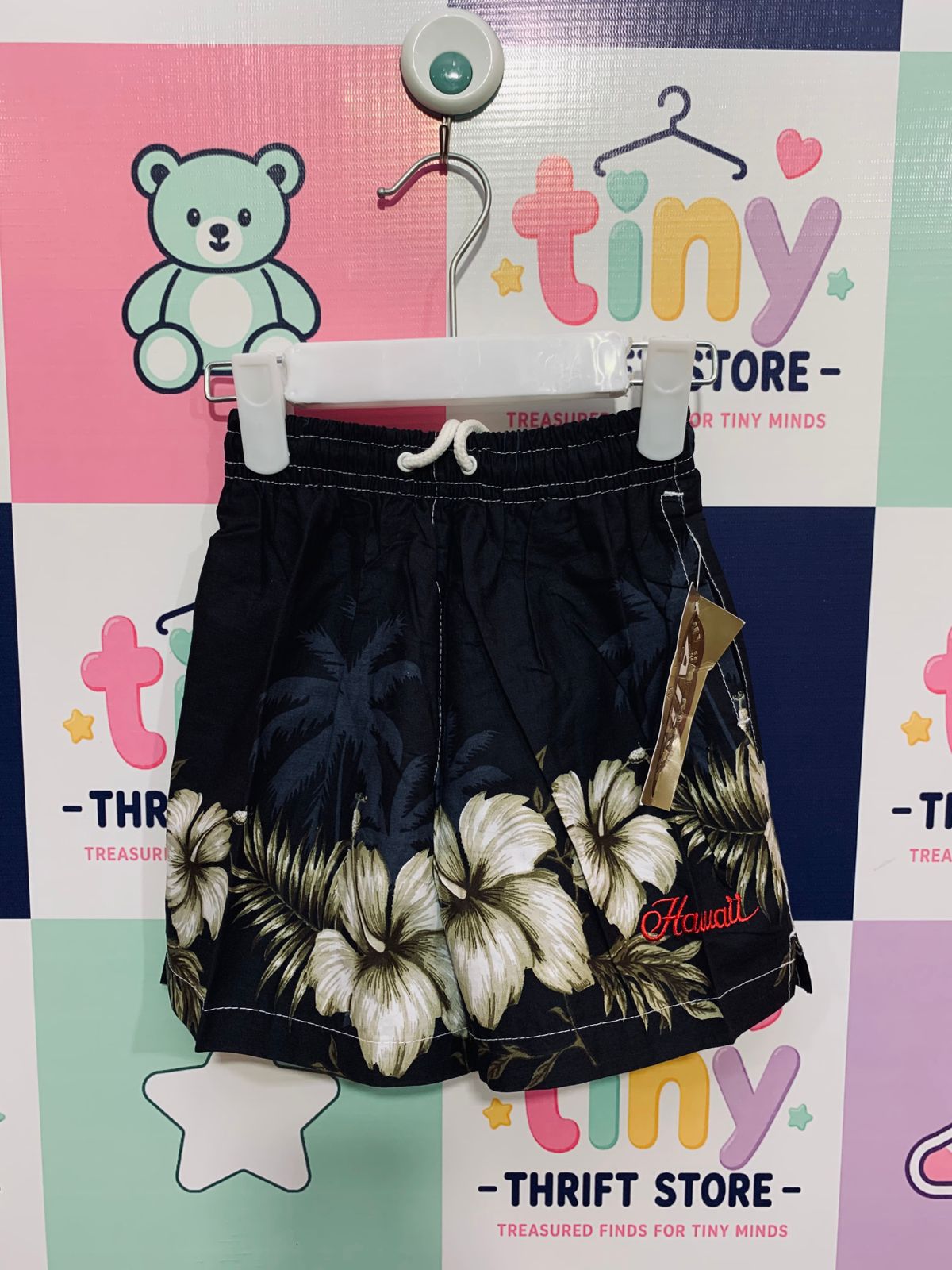 Hawaii Edition Kids' Tropical Floral Cotton Shorts 1 Year AB1